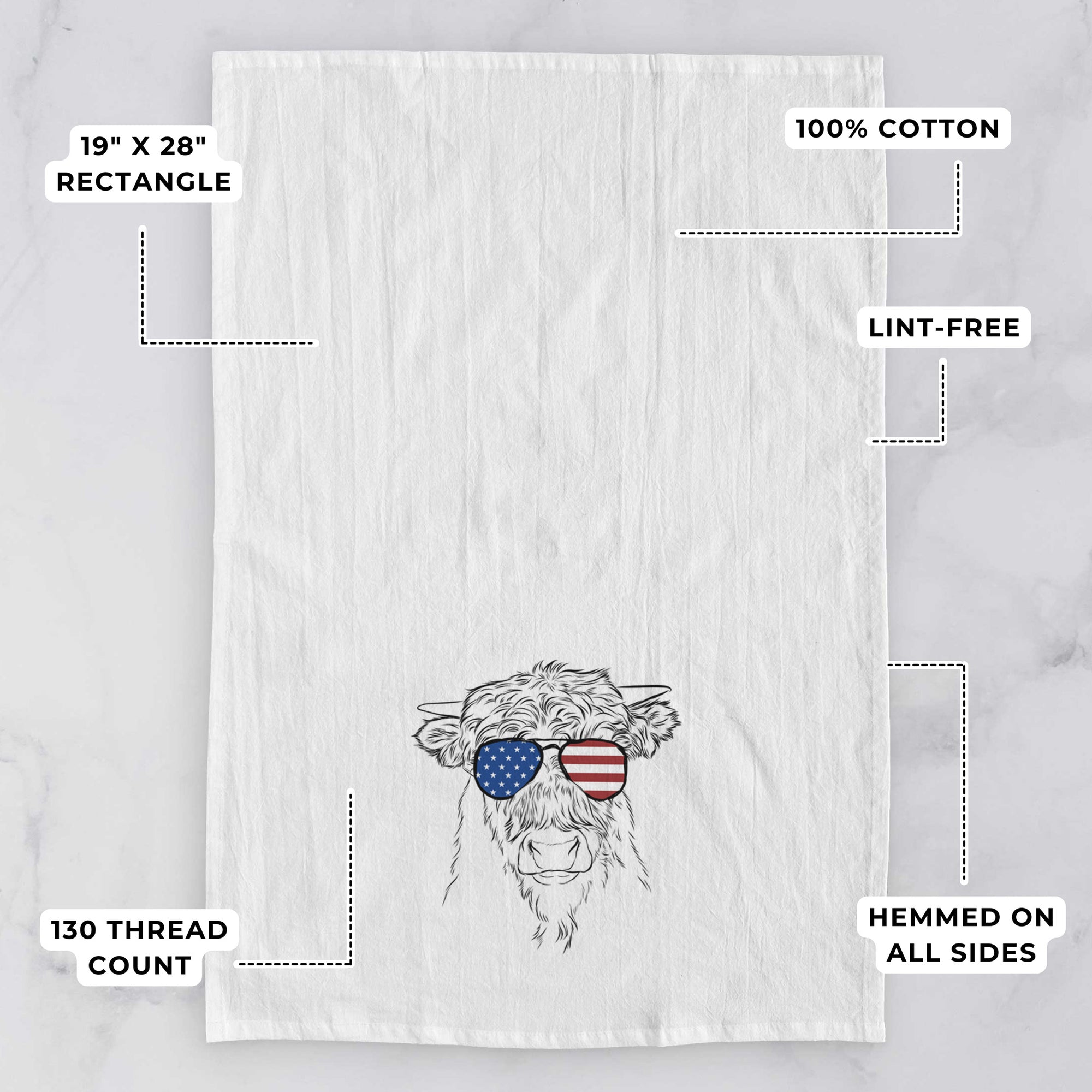 Mack the Scottish Highland Cow Tea Towel