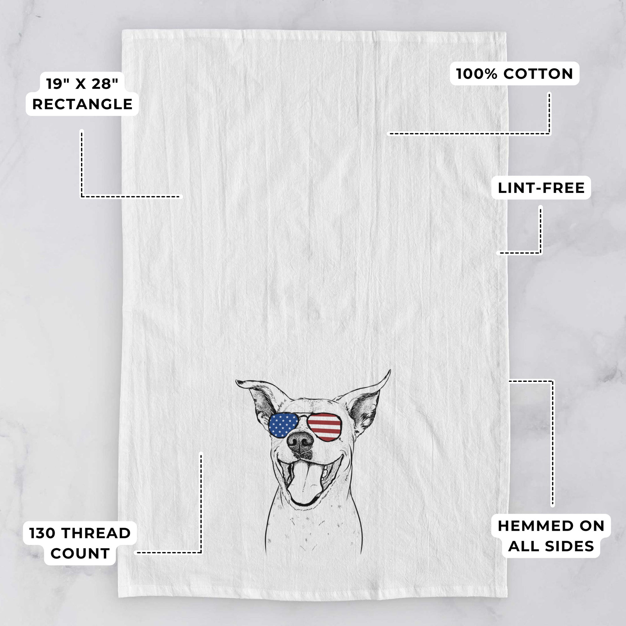 Maddie the Dalmatian Pitbull Mix Tea Towel