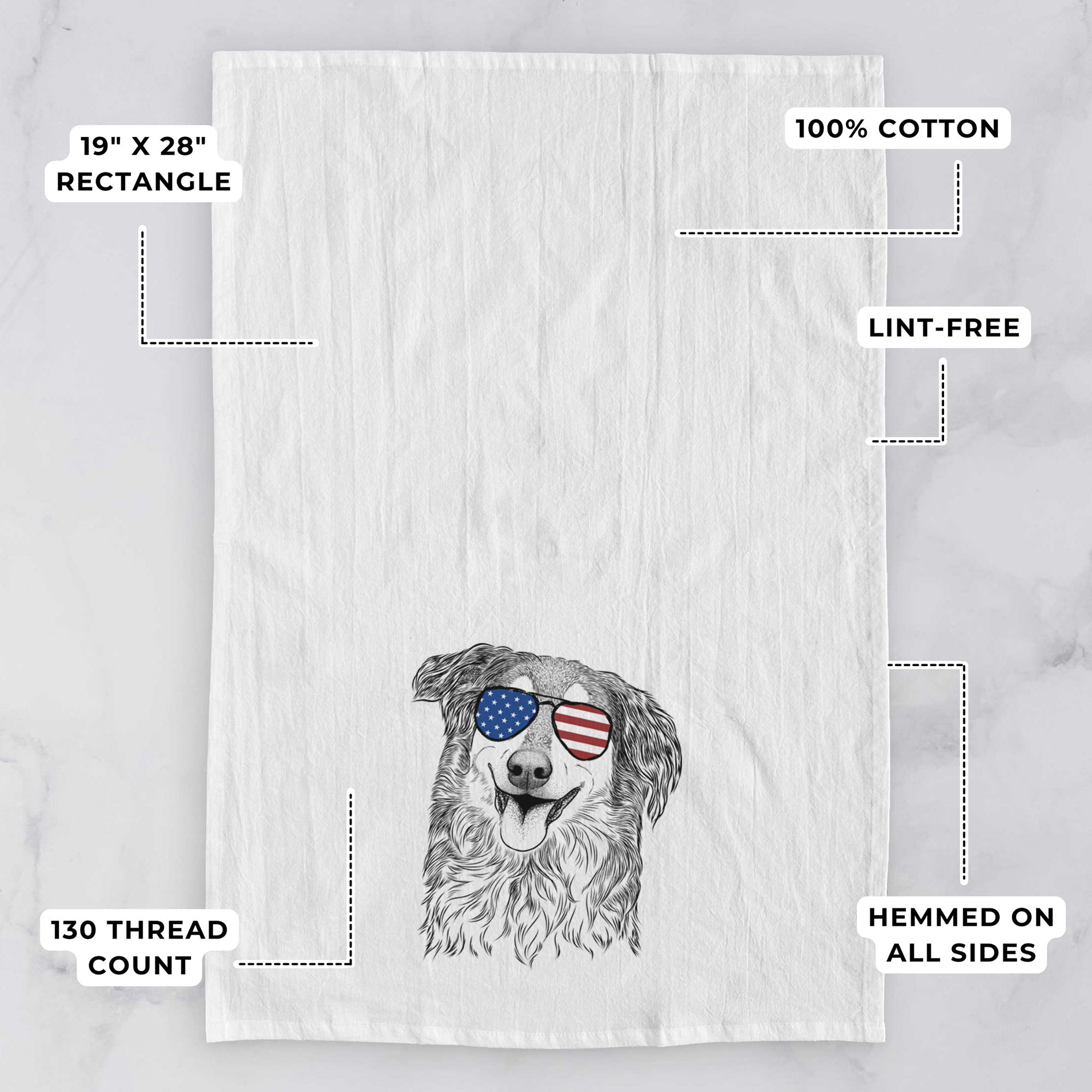 Maddie the English Shepherd Tea Towel