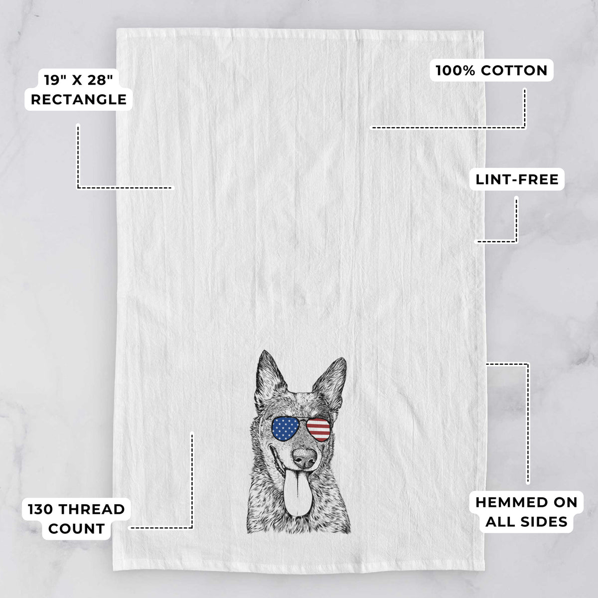 Madison the Blue Heeler Tea Towel
