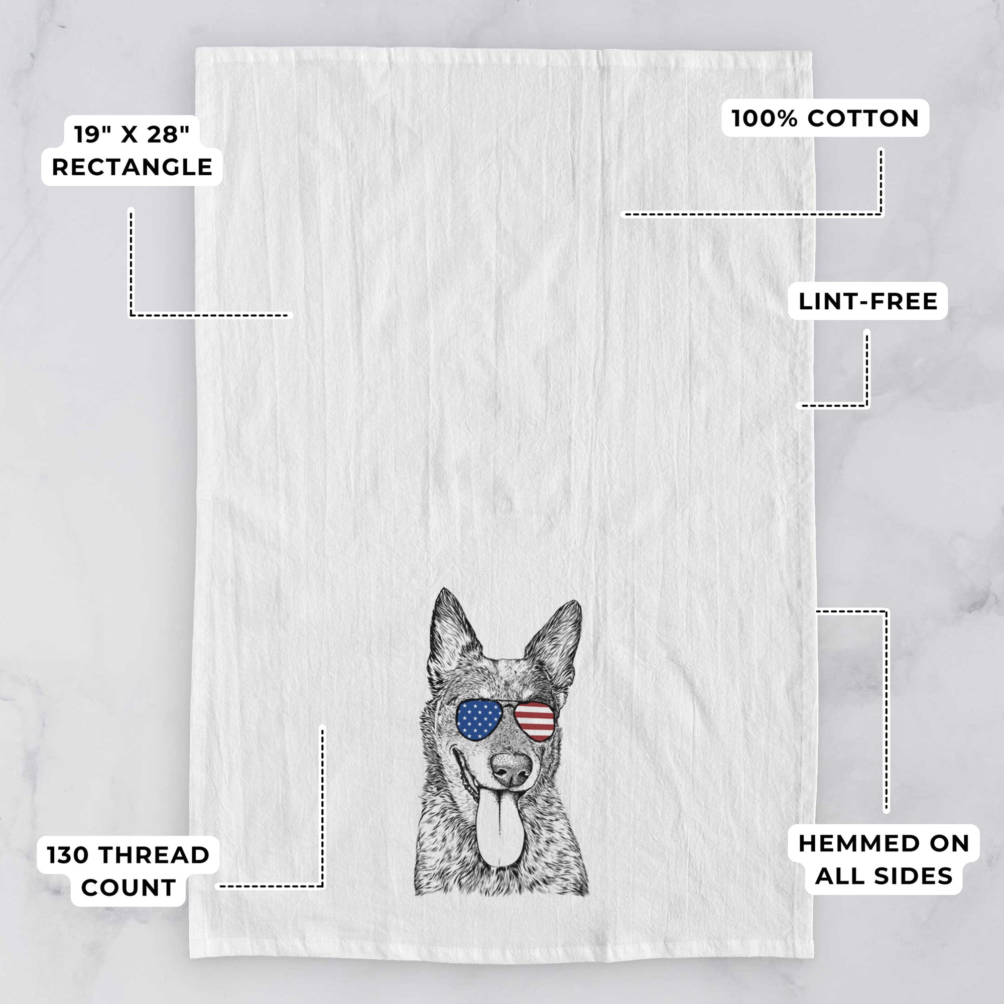 Madison the Blue Heeler Tea Towel