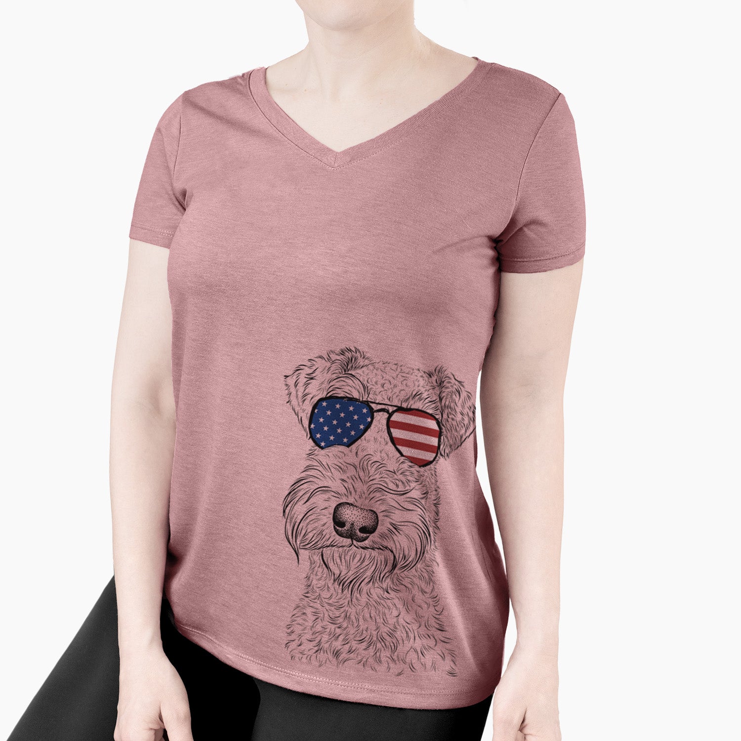 USA Roc Haven Maggie May the Airedale Terrier - Women's Perfect V-neck Shirt