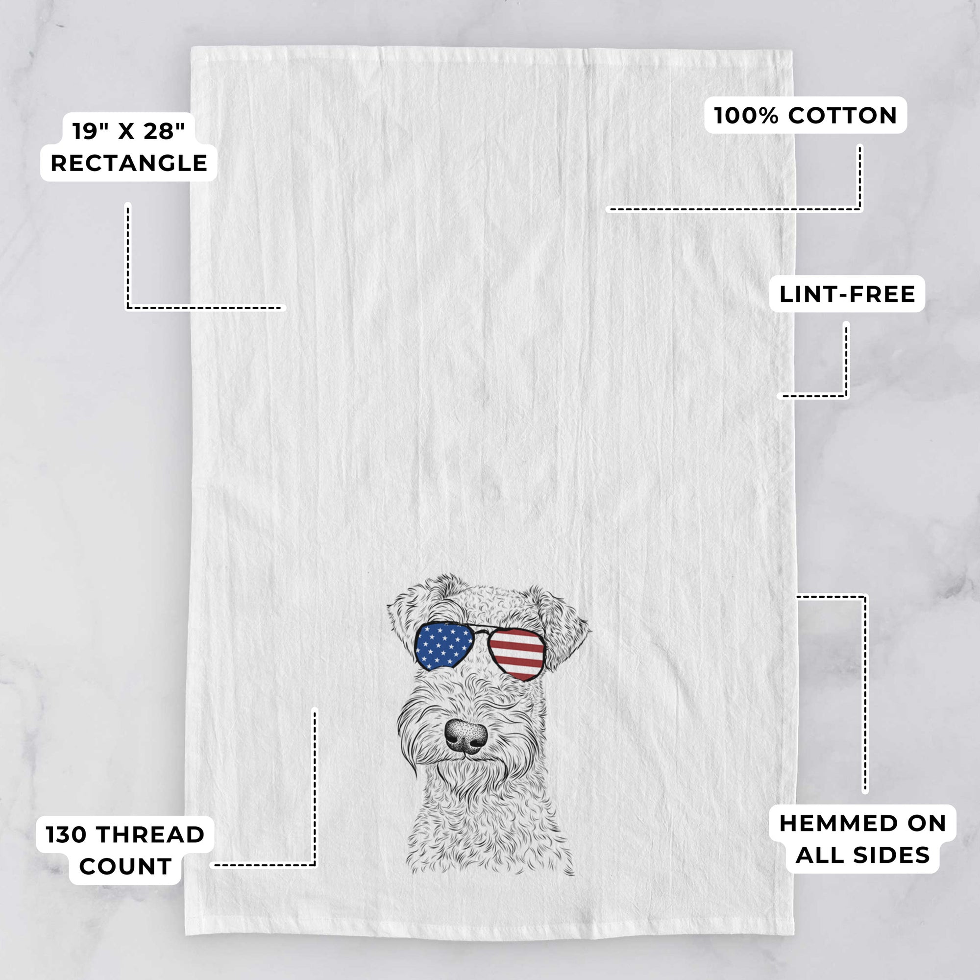 Roc Haven Maggie May the Airedale Terrier Tea Towel