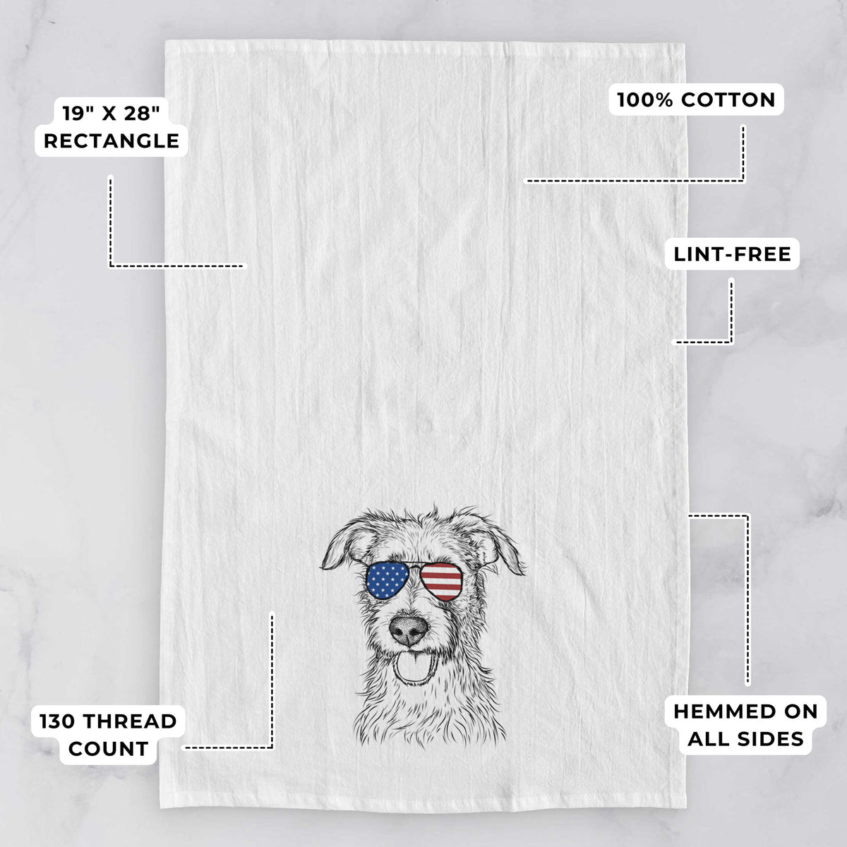 Maggie the Terrier Mix Tea Towel