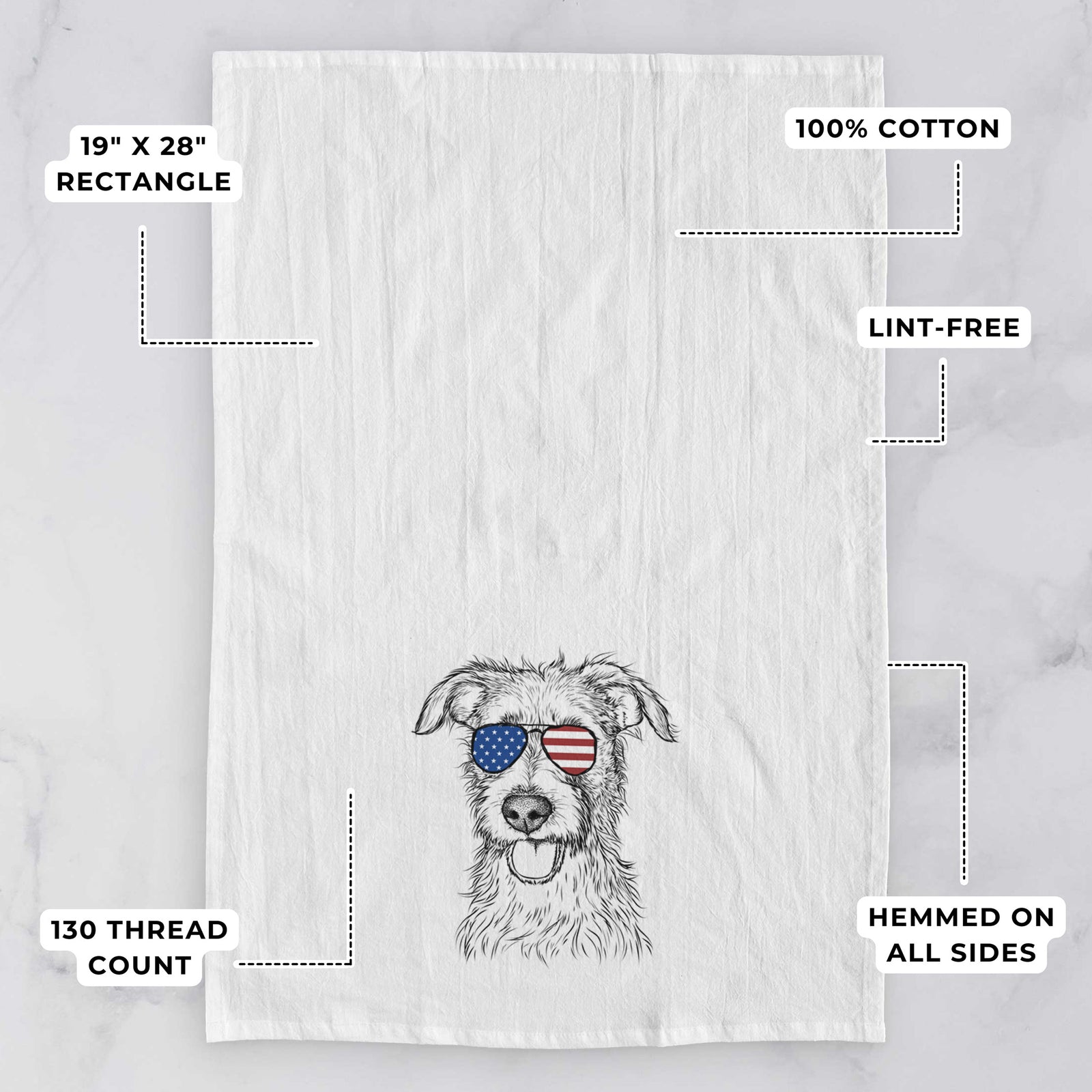 Maggie the Terrier Mix Tea Towel