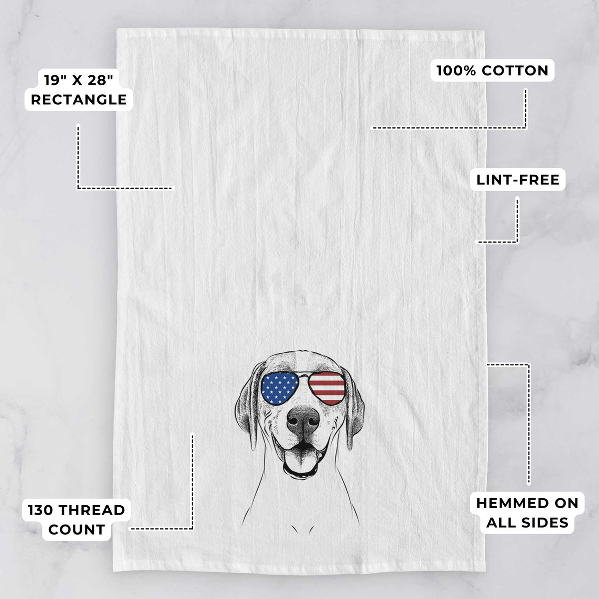 Maggie the Treeing Walker Coonhound Tea Towel