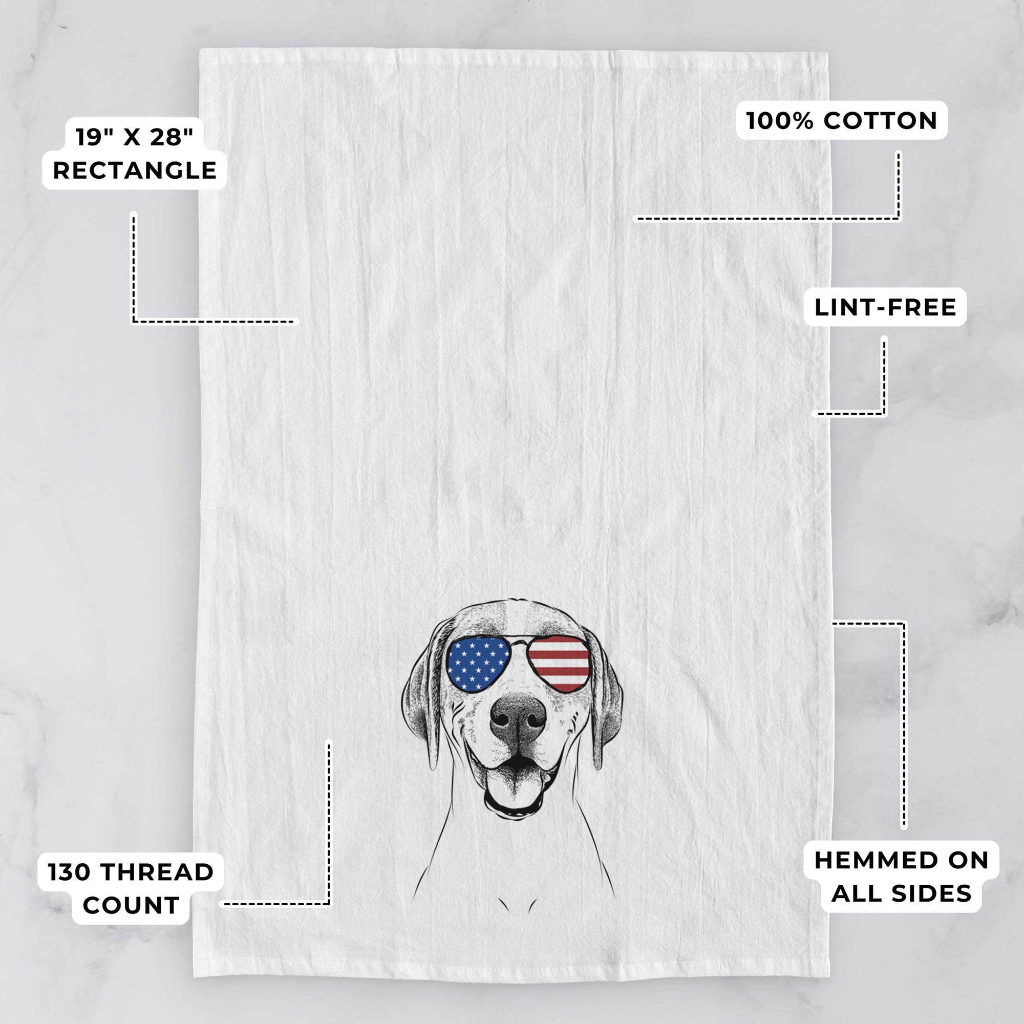 Maggie the Treeing Walker Coonhound Tea Towel