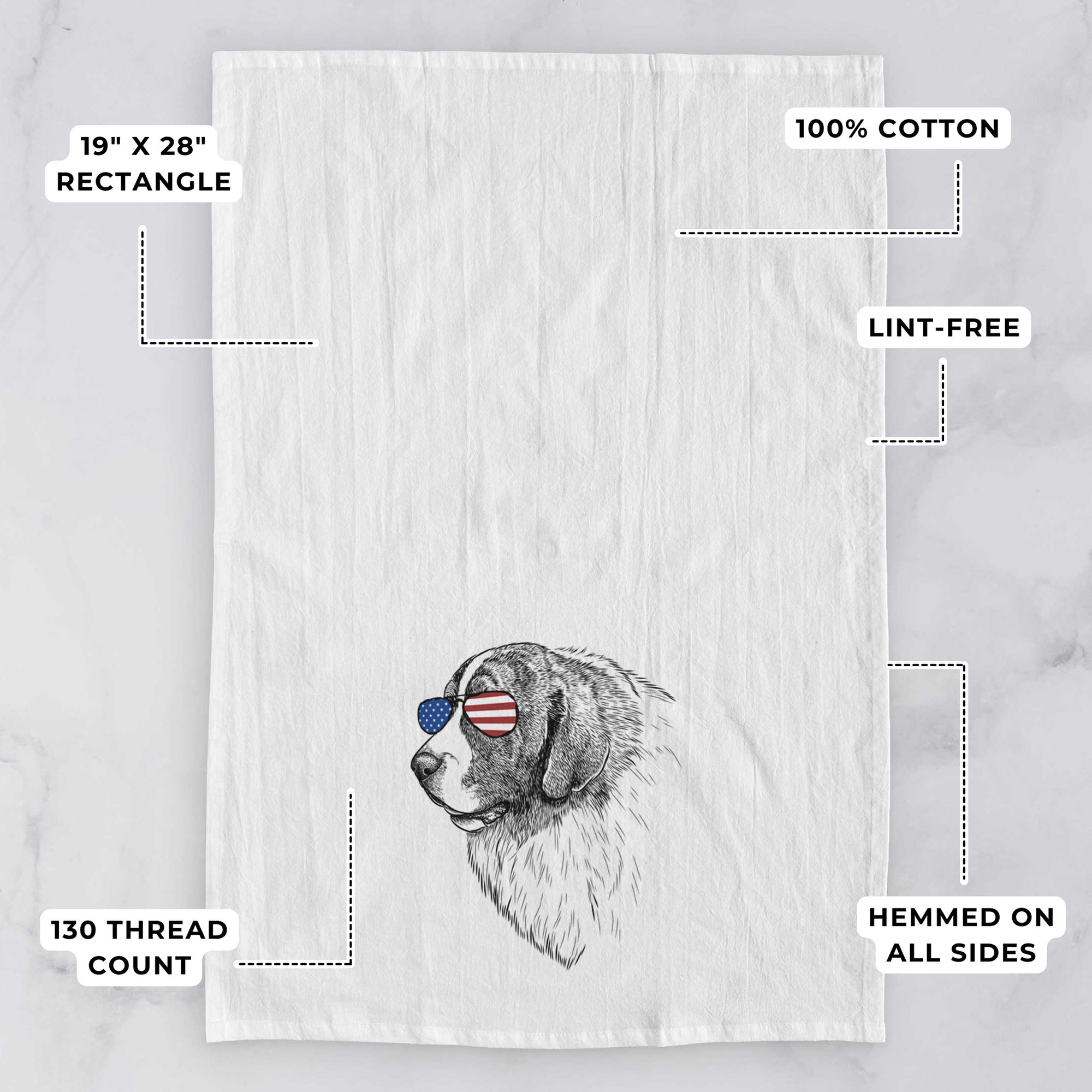 Magnus the Pyrenean Mastiff Tea Towel