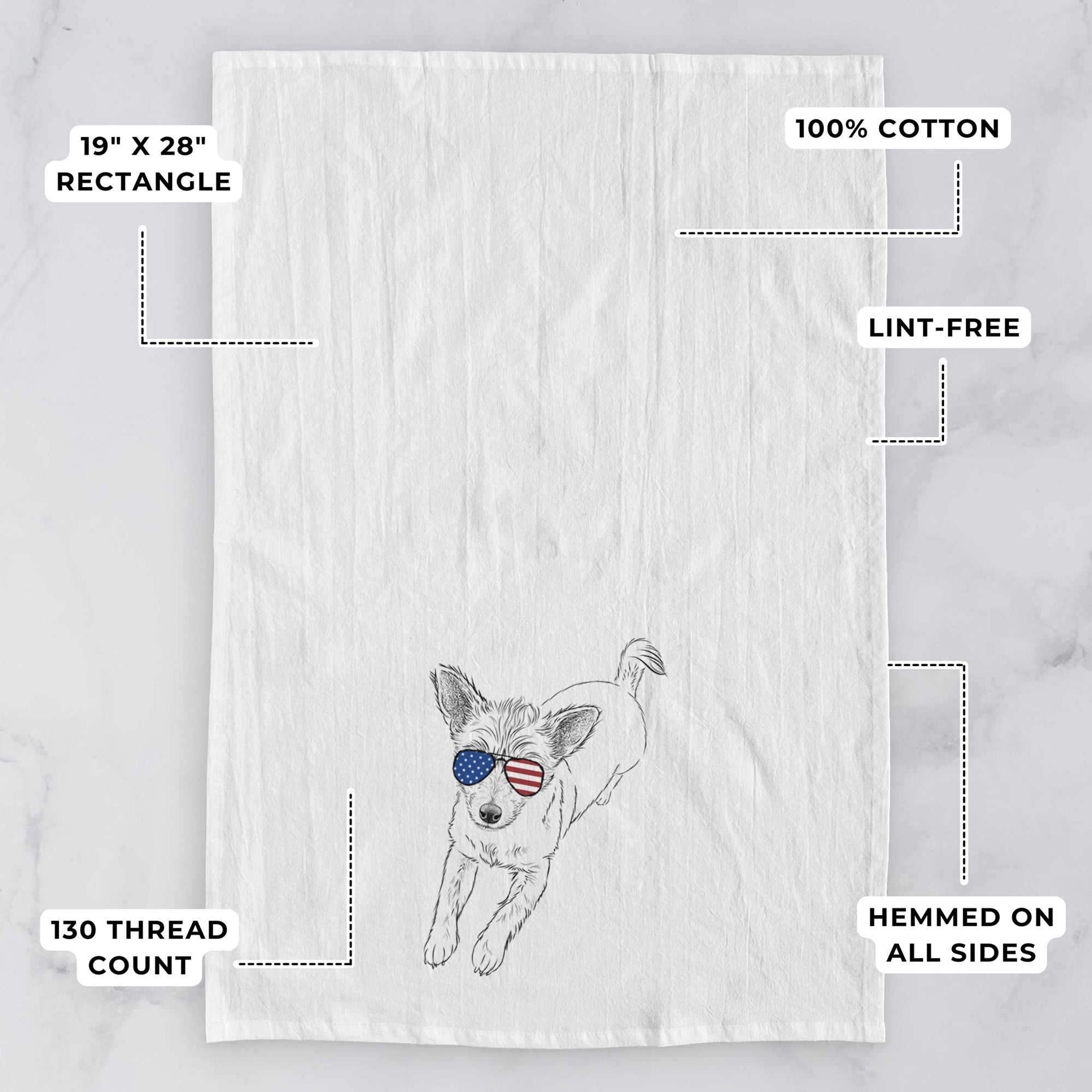 Maisie the Terrier Mix Tea Towel