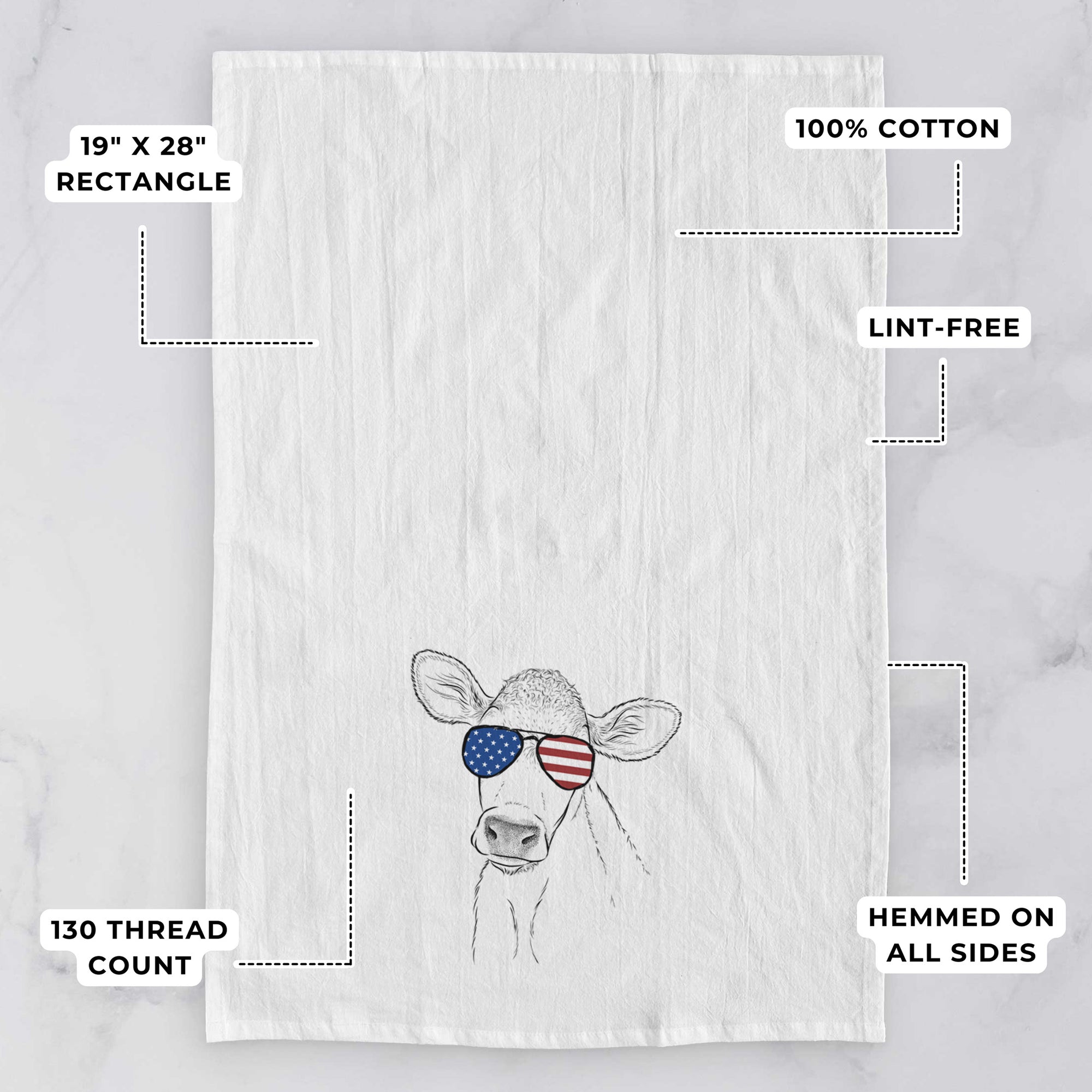 Malu the Cow Tea Towel