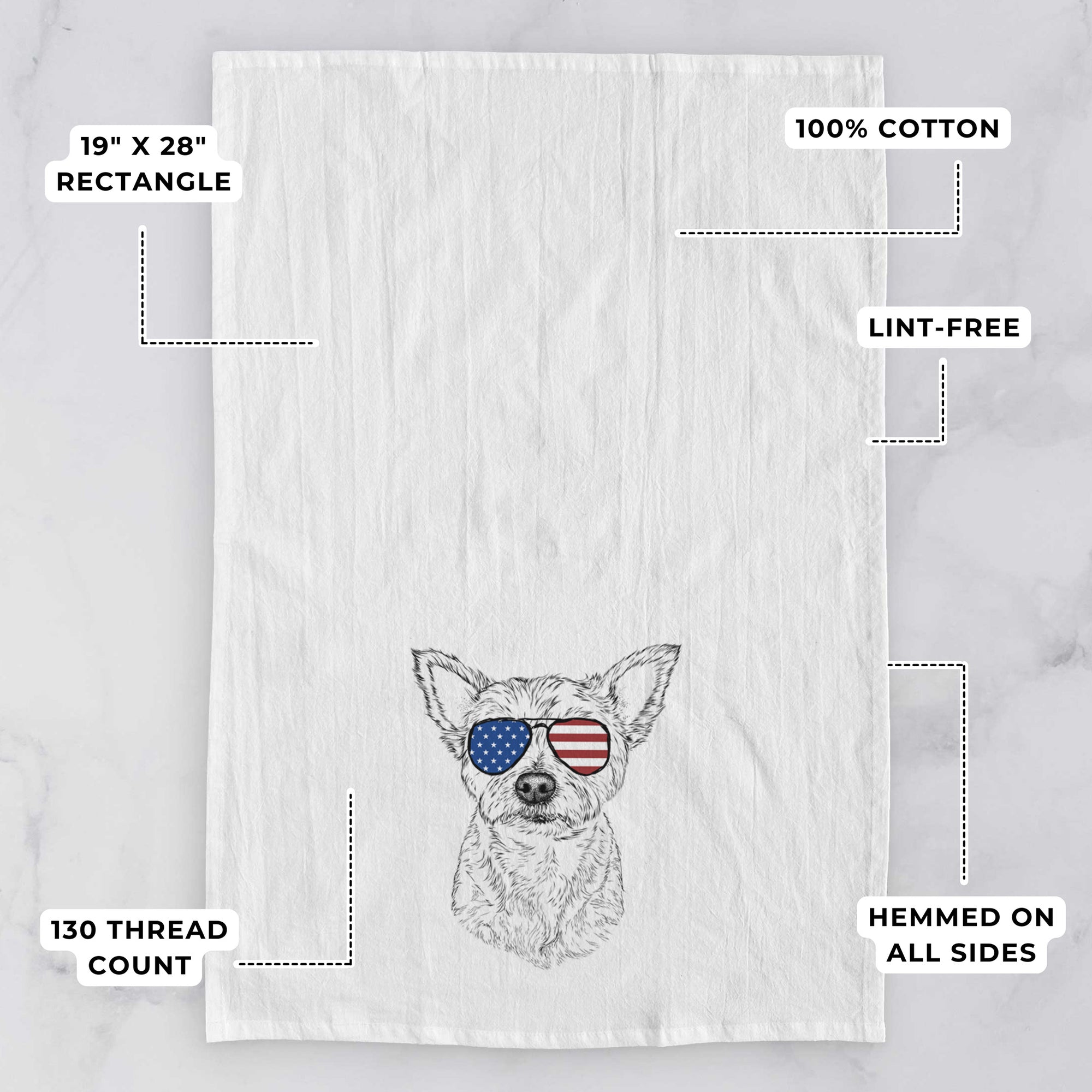 Mango the Yorker Cairn Terrier Mix Tea Towel