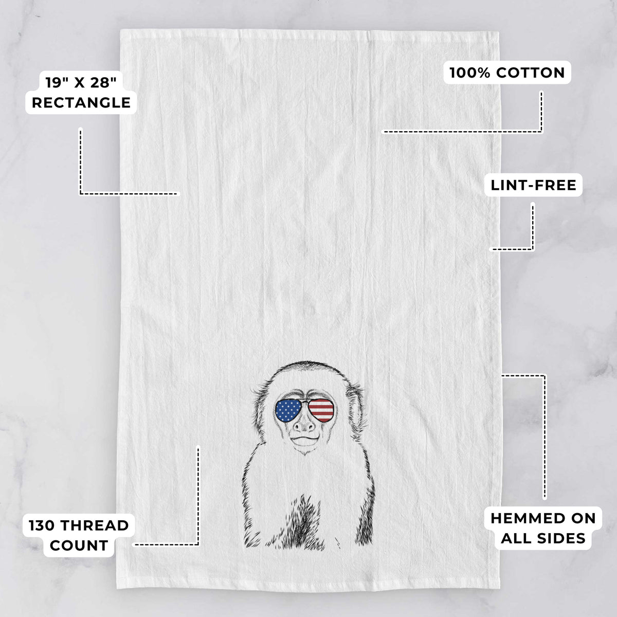 Marcel the Capuchin Monkey Tea Towel