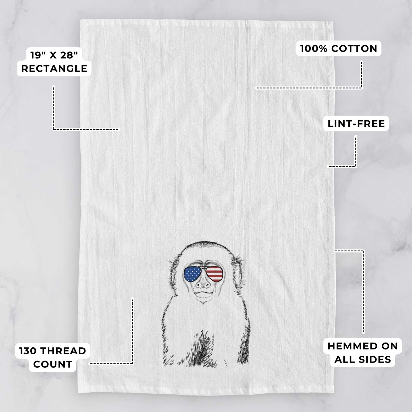 Marcel the Capuchin Monkey Tea Towel