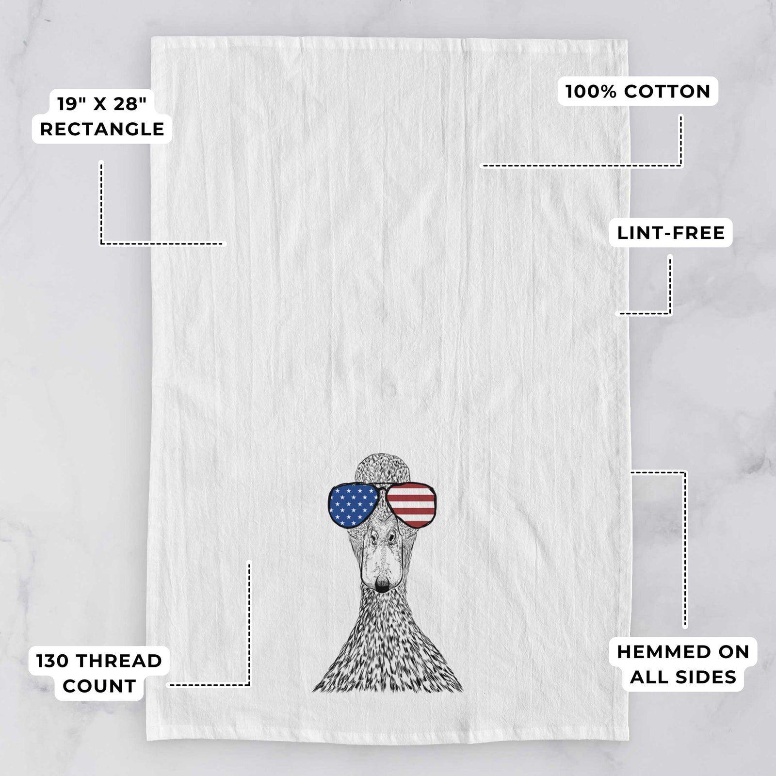 Marge the Mallard Duck Tea Towel