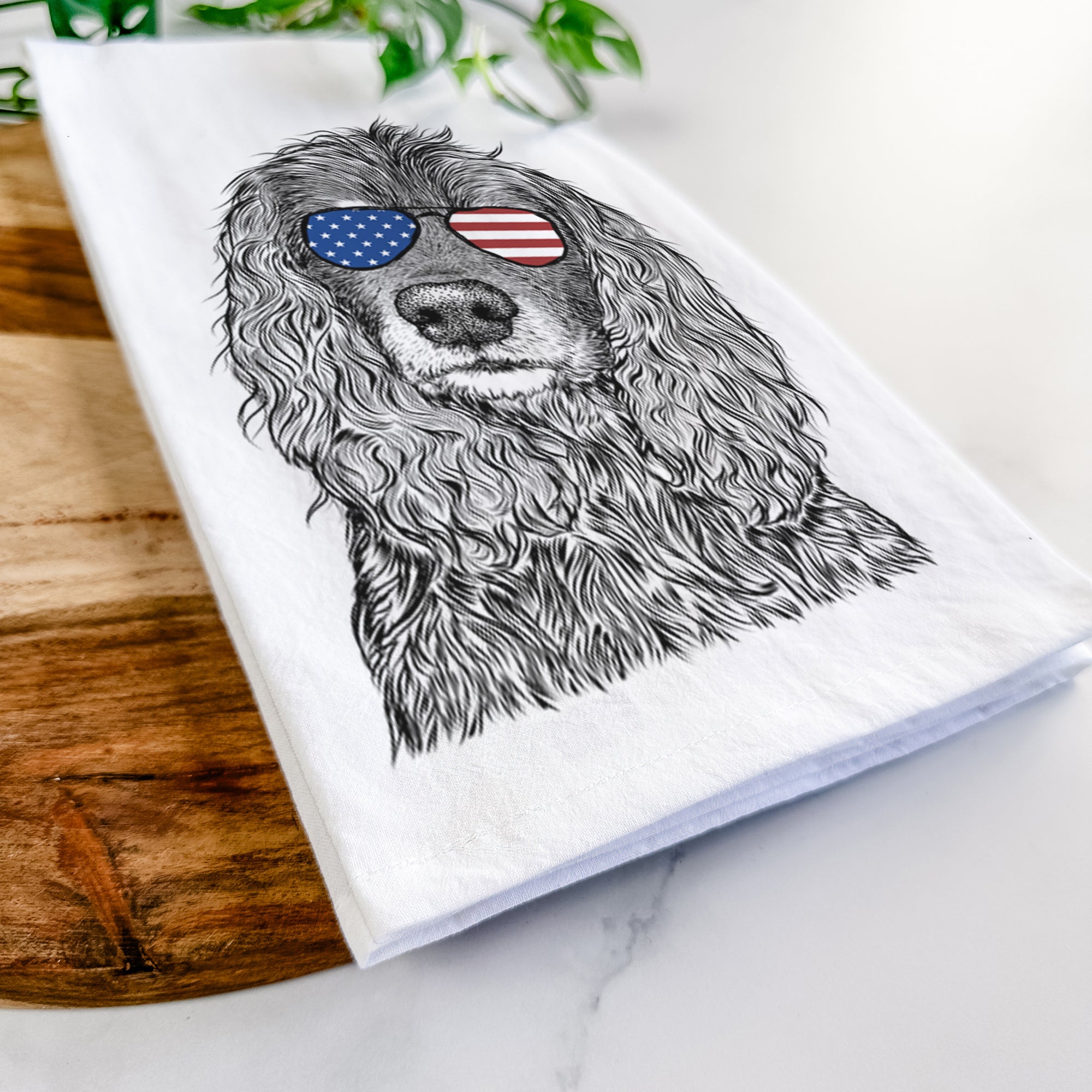 Marley Boy the American Cocker Spaniel Tea Towel