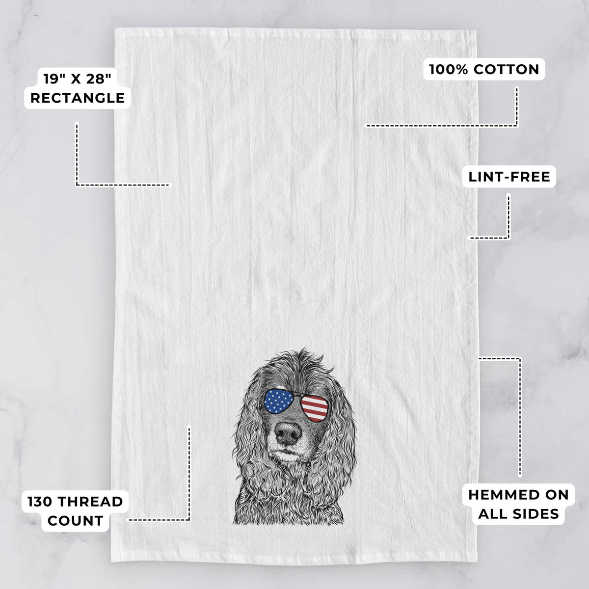 Marley Boy the American Cocker Spaniel Tea Towel