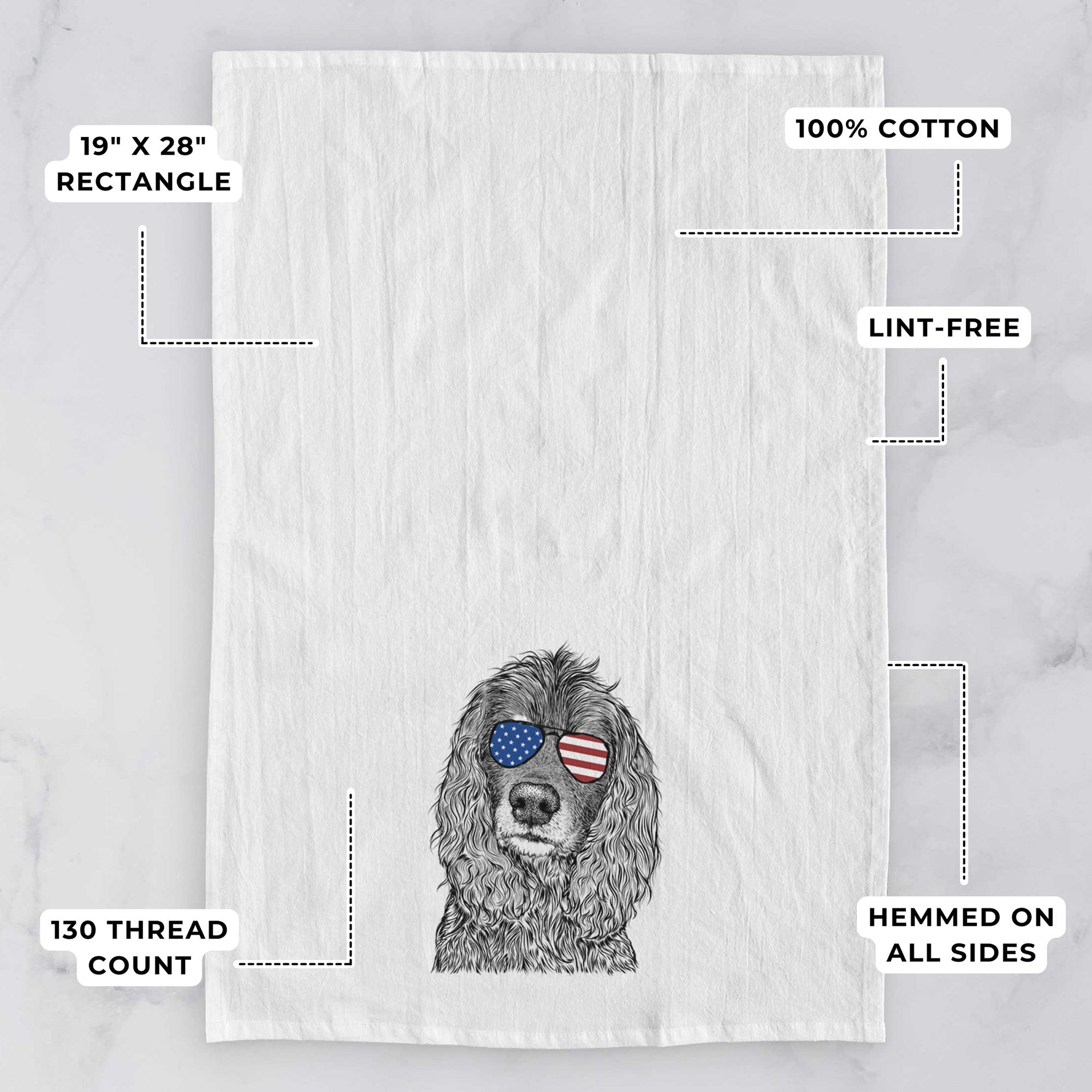 Marley Boy the American Cocker Spaniel Tea Towel