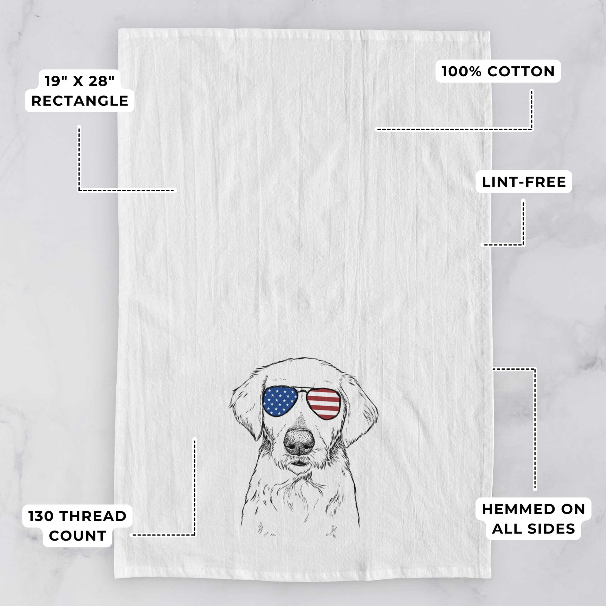 Marley Sue the Labradoodle Tea Towel