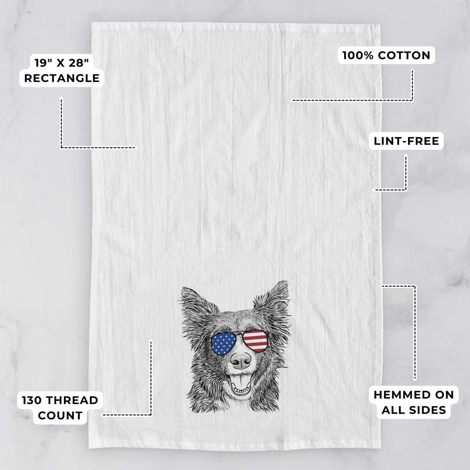 Marti the Border Collie Tea Towel