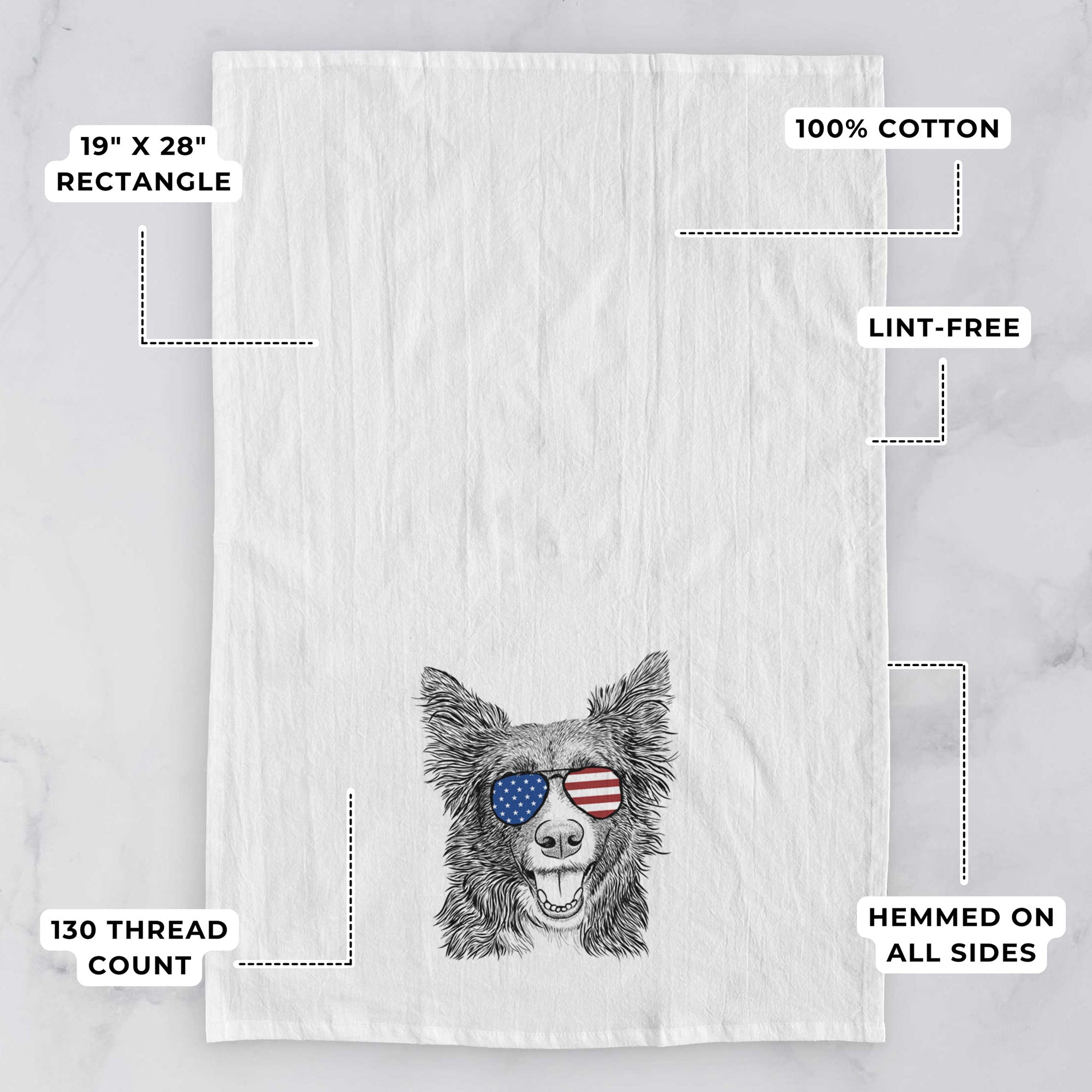 Marti the Border Collie Tea Towel