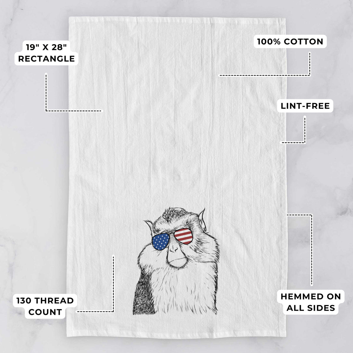 Matata the Mona Monkey Tea Towel