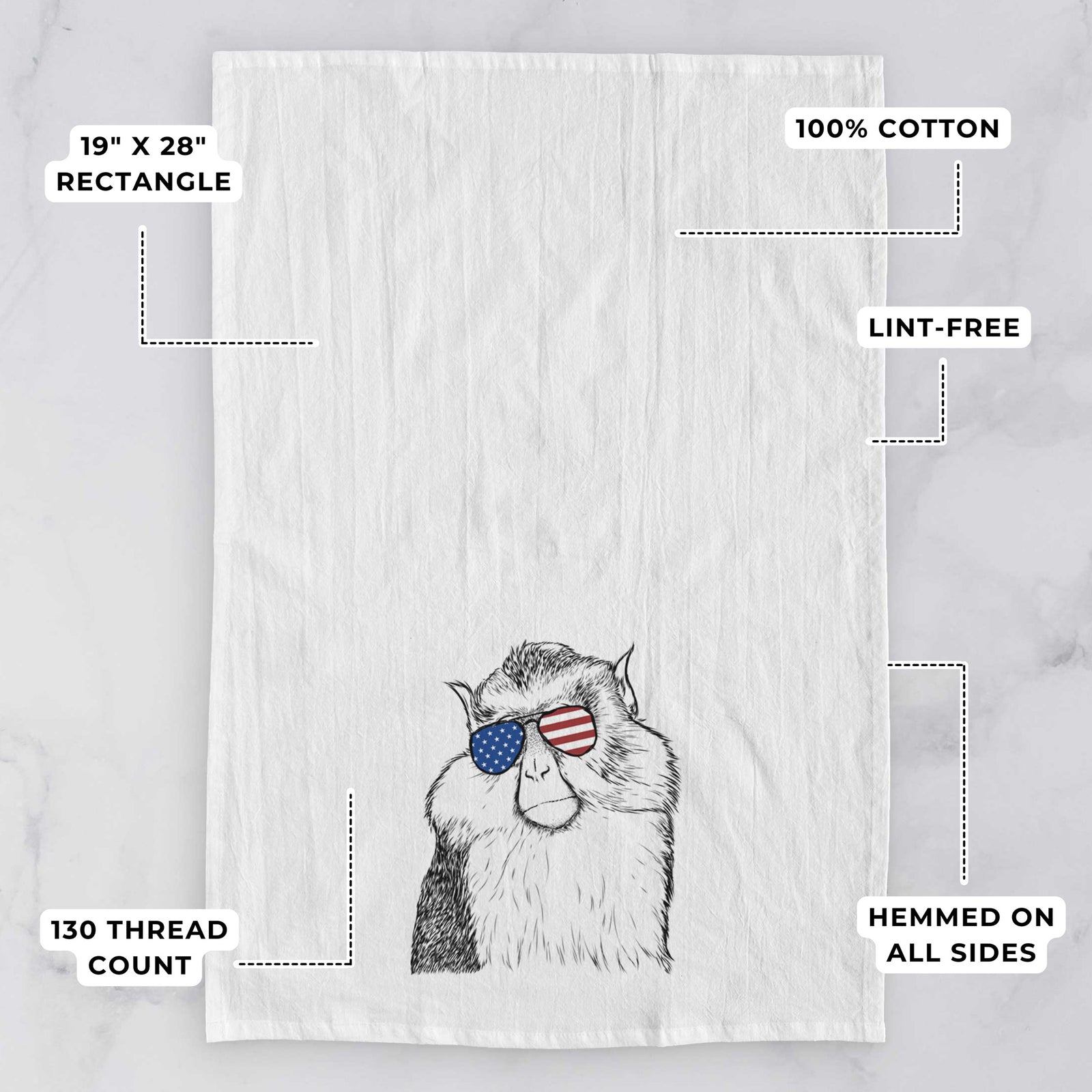 Matata the Mona Monkey Tea Towel