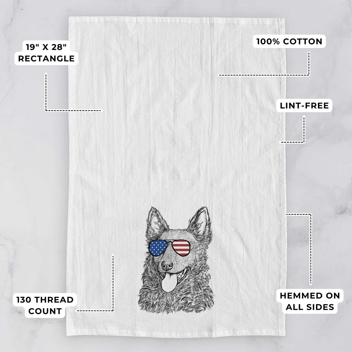 Maximo the Mudi Tea Towel