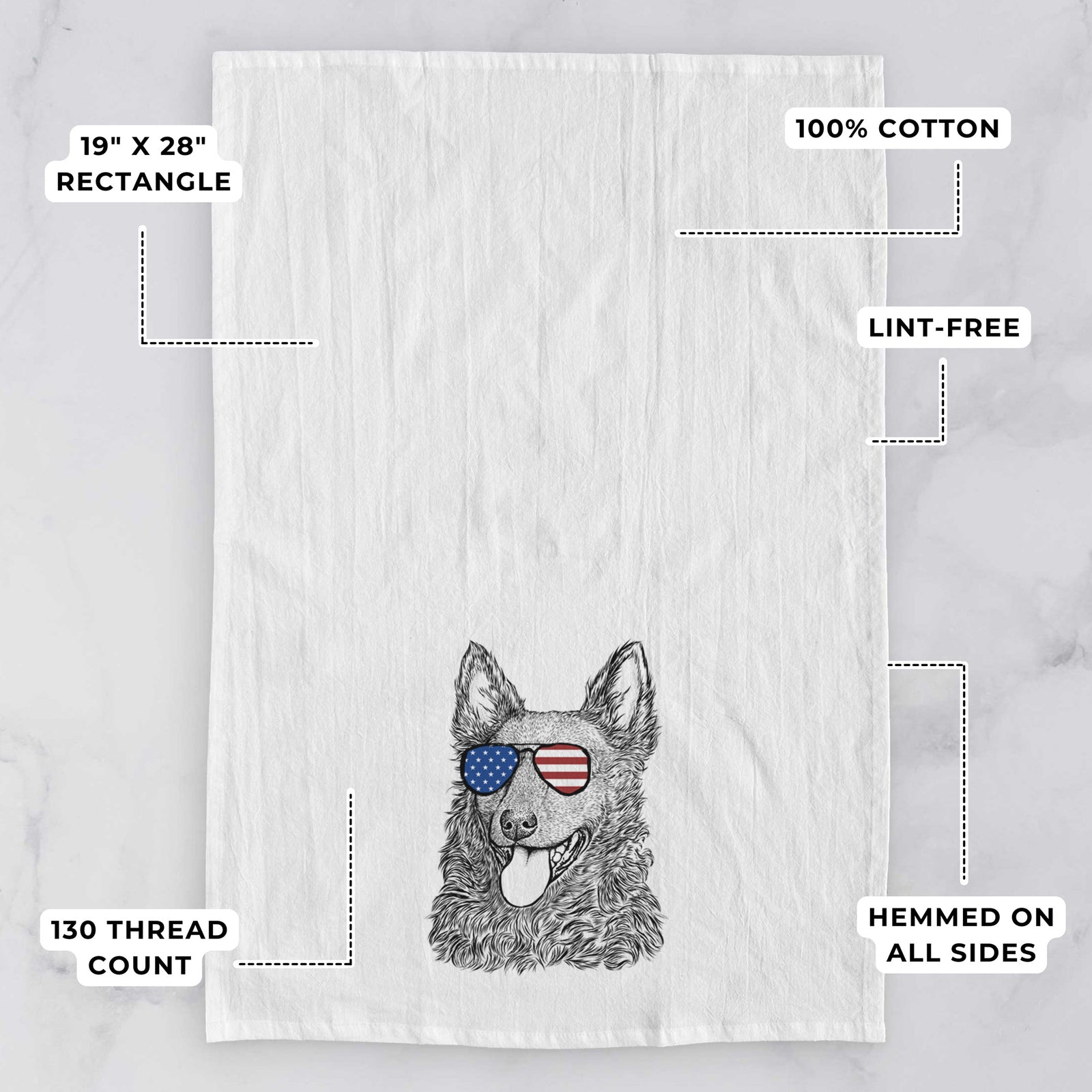 Maximo the Mudi Tea Towel