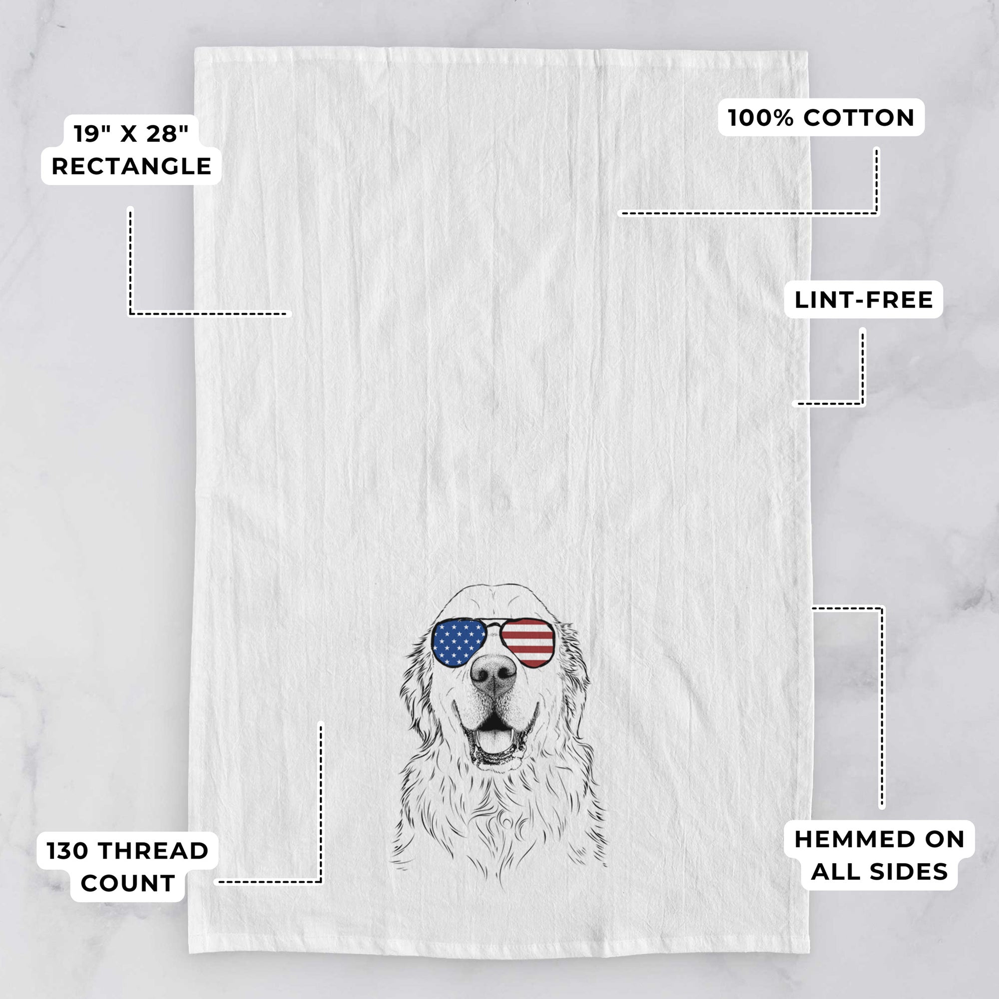 Maximus the Golden Retriever Tea Towel