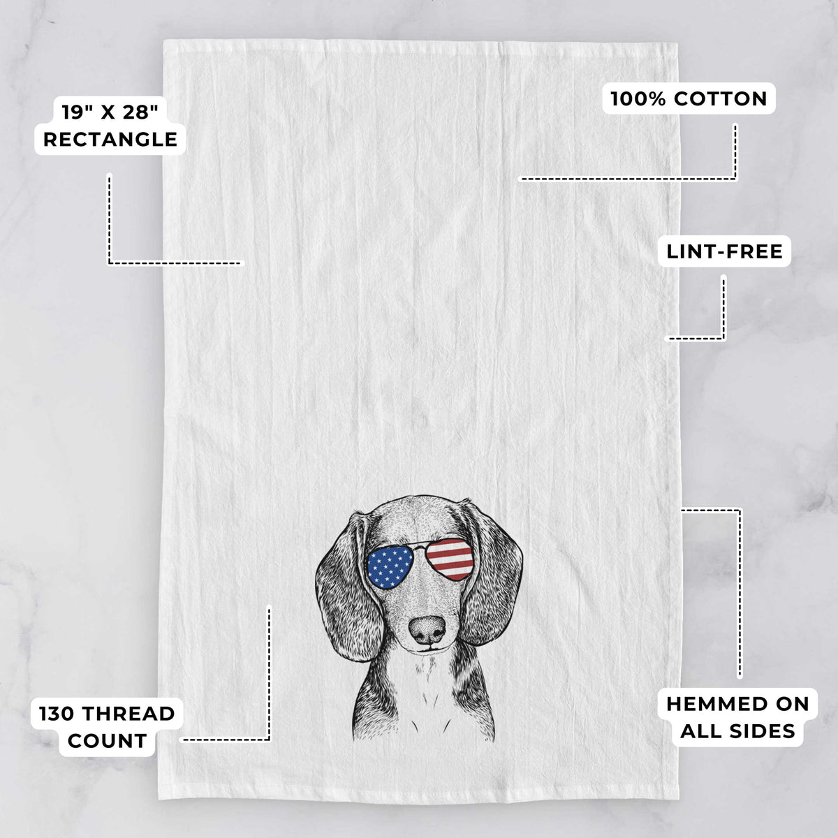 Mayor Andy the Beagle Tea Towel