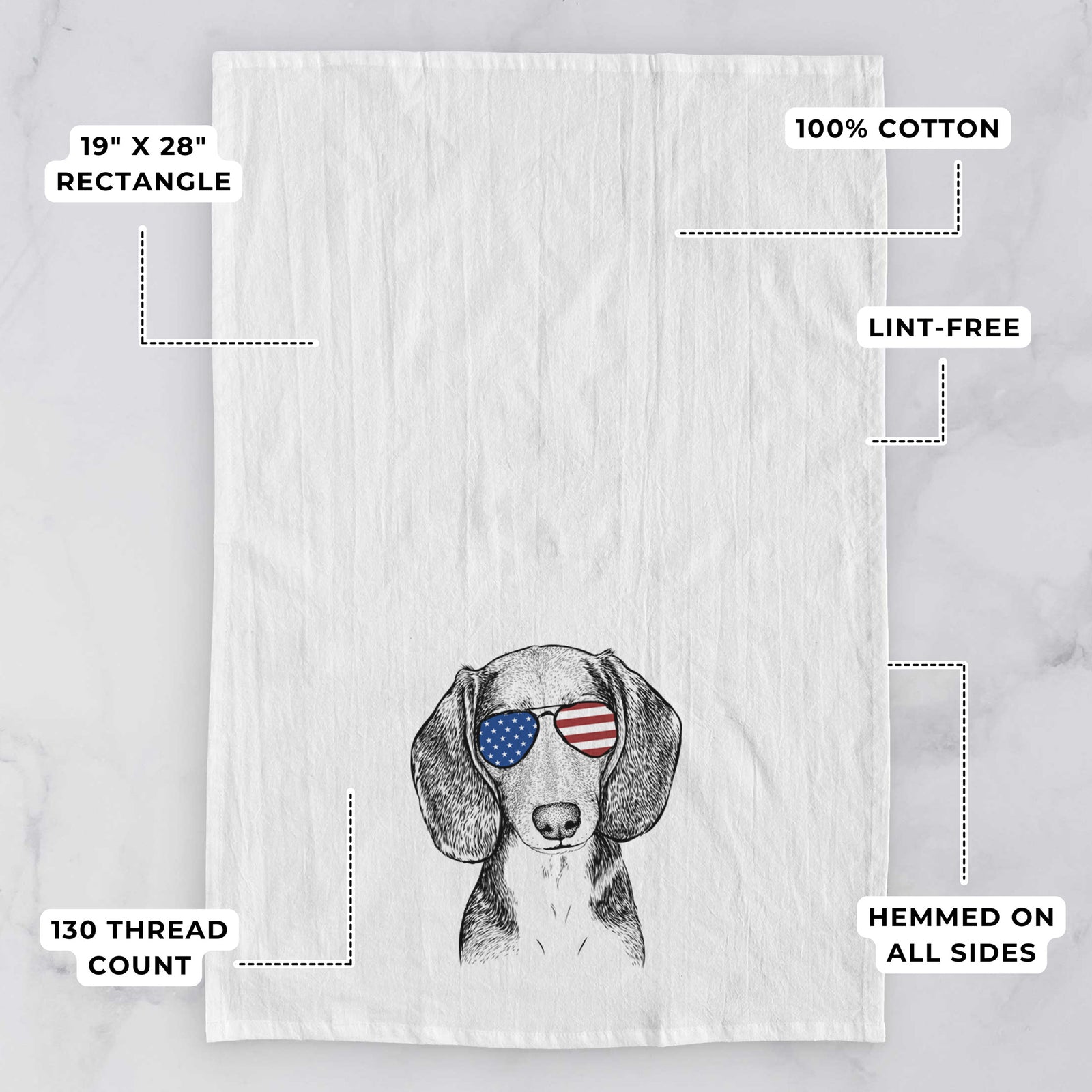 Mayor Andy the Beagle Tea Towel