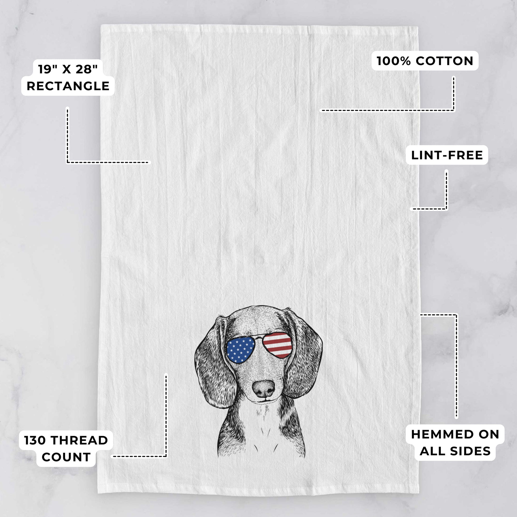 Mayor Andy the Beagle Tea Towel