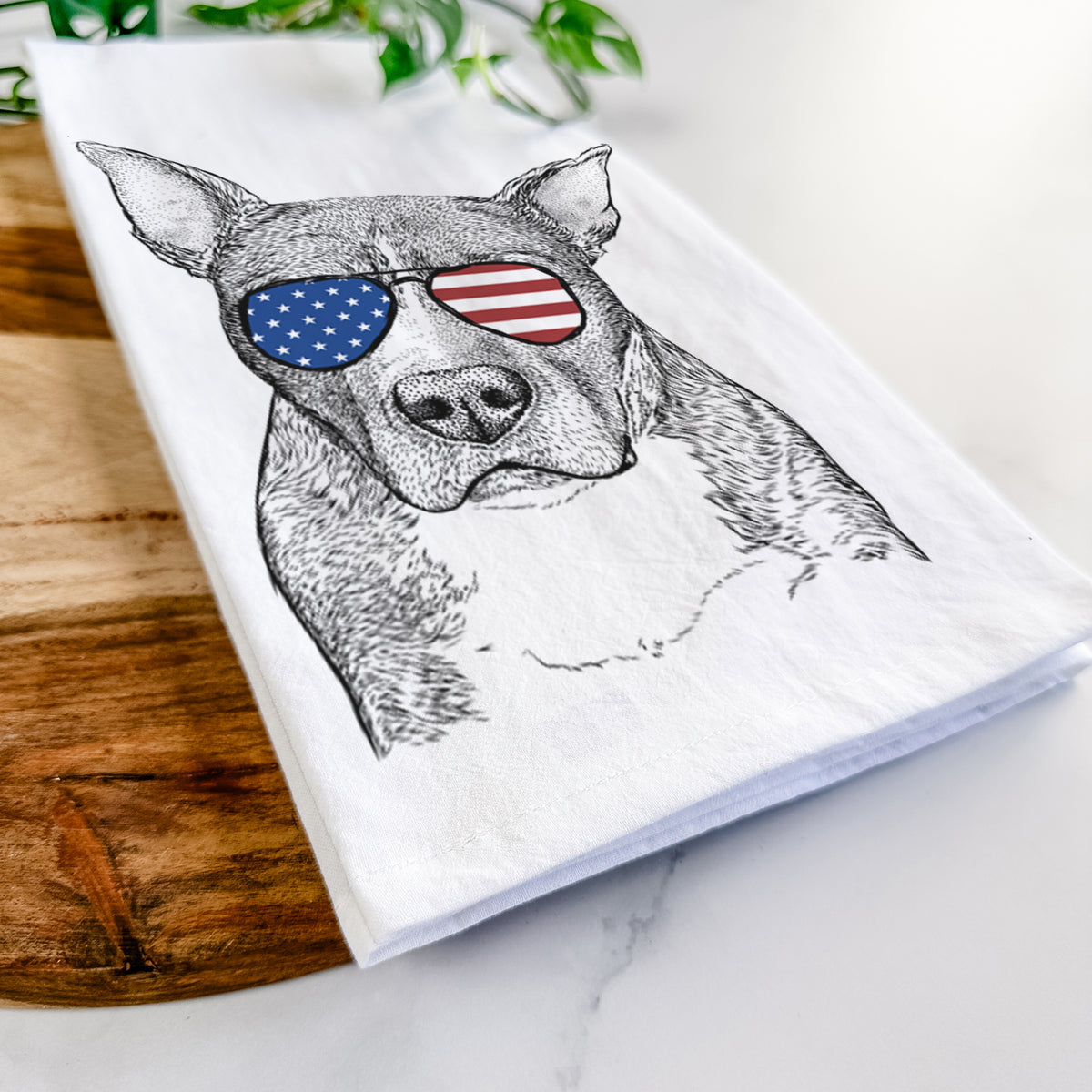 Mercy the Pitbull Tea Towel