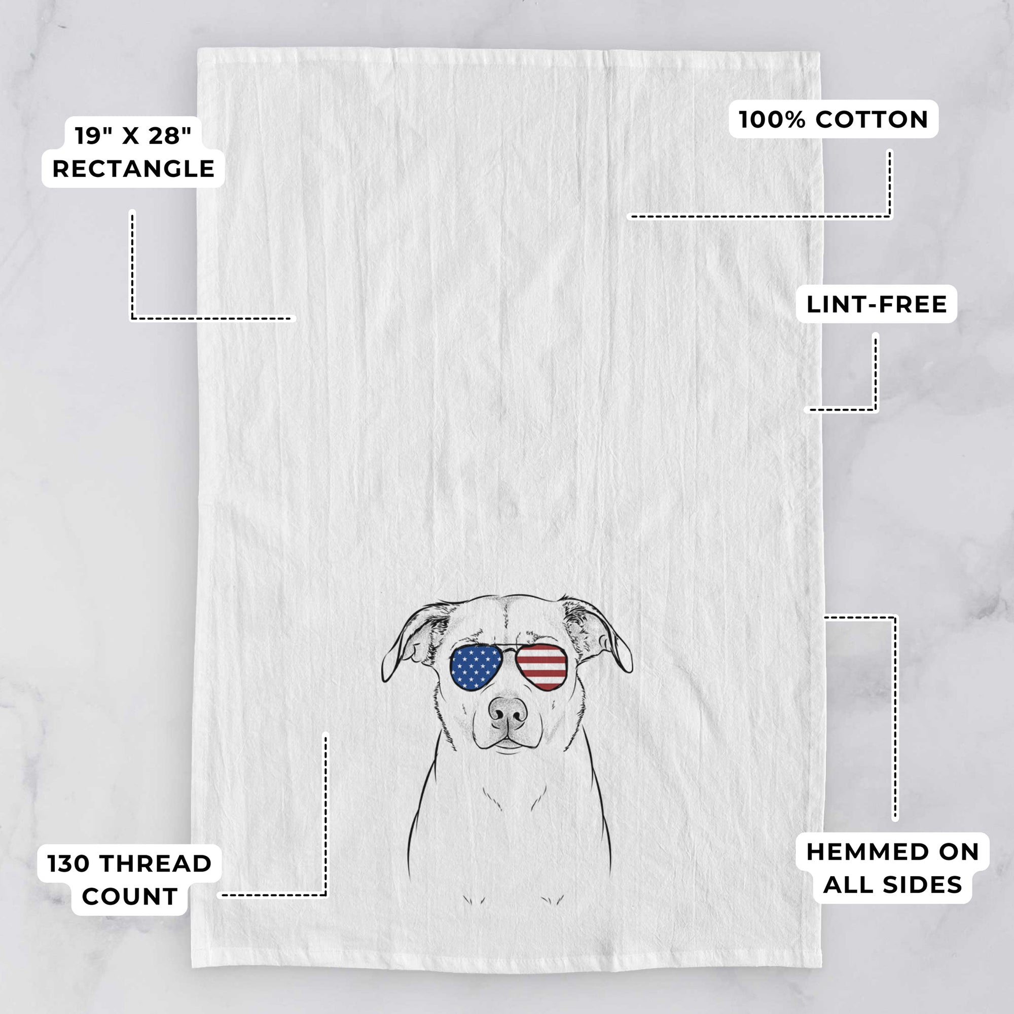 Mica the Labrador Pittbull Mix Tea Towel