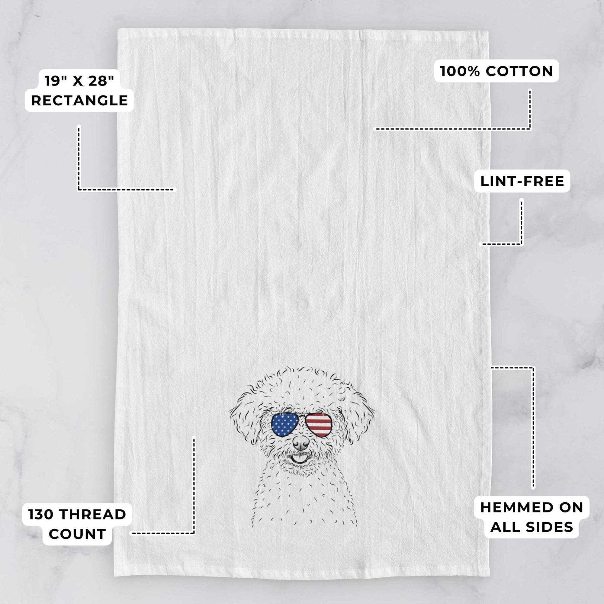 Mickey the Bichon Frise Tea Towel