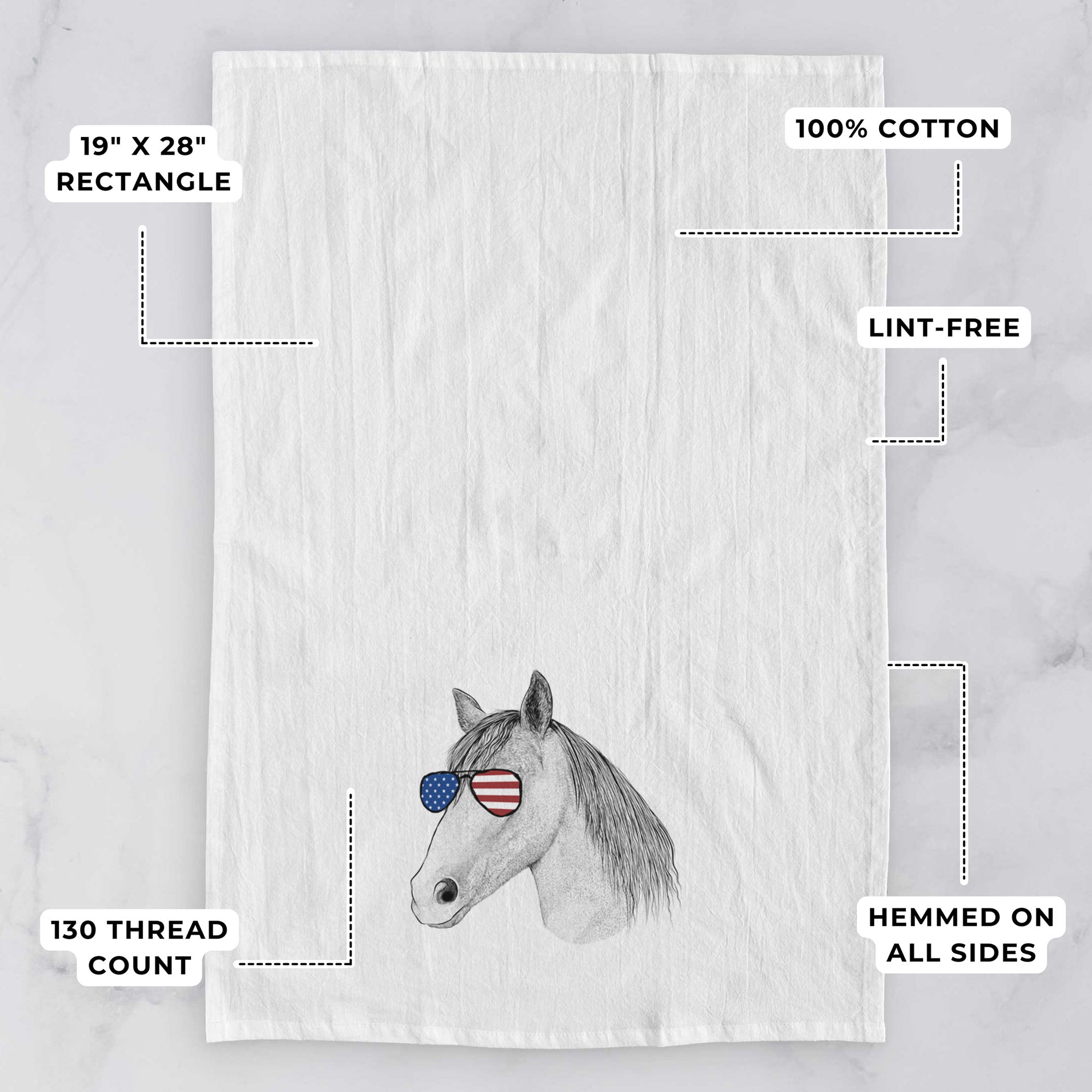 Midnight the Missouri Foxtrotter Horse Tea Towel