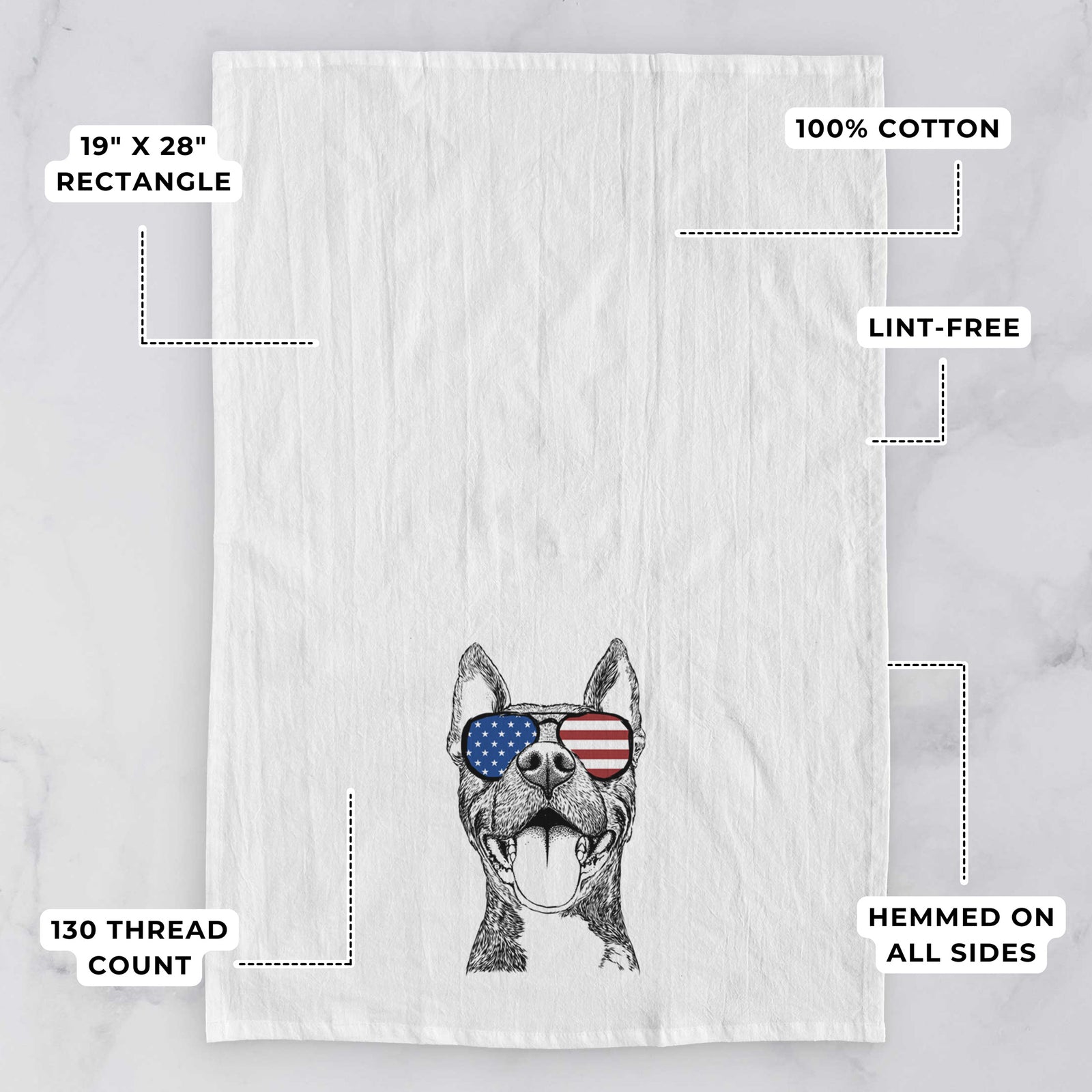 Milo the Pitbull Mix Tea Towel