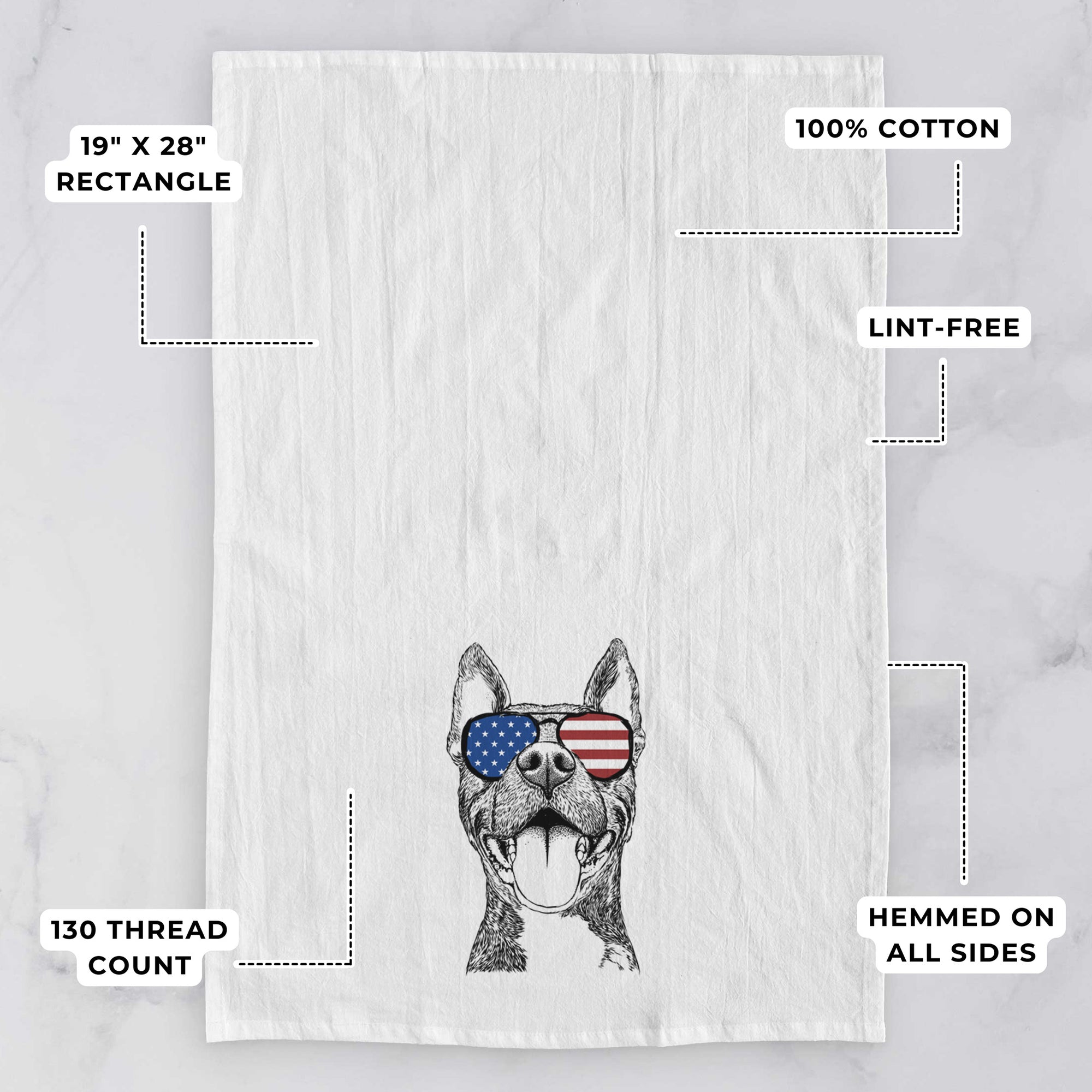 Milo the Pitbull Mix Tea Towel