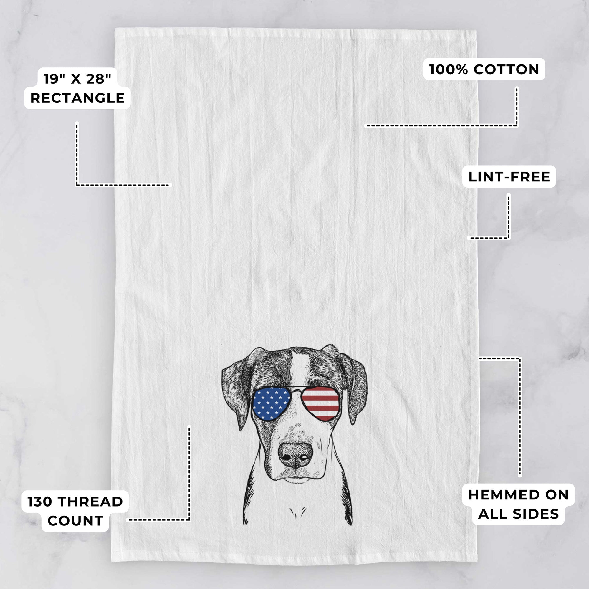 Milo the Mixed Breed Tea Towel