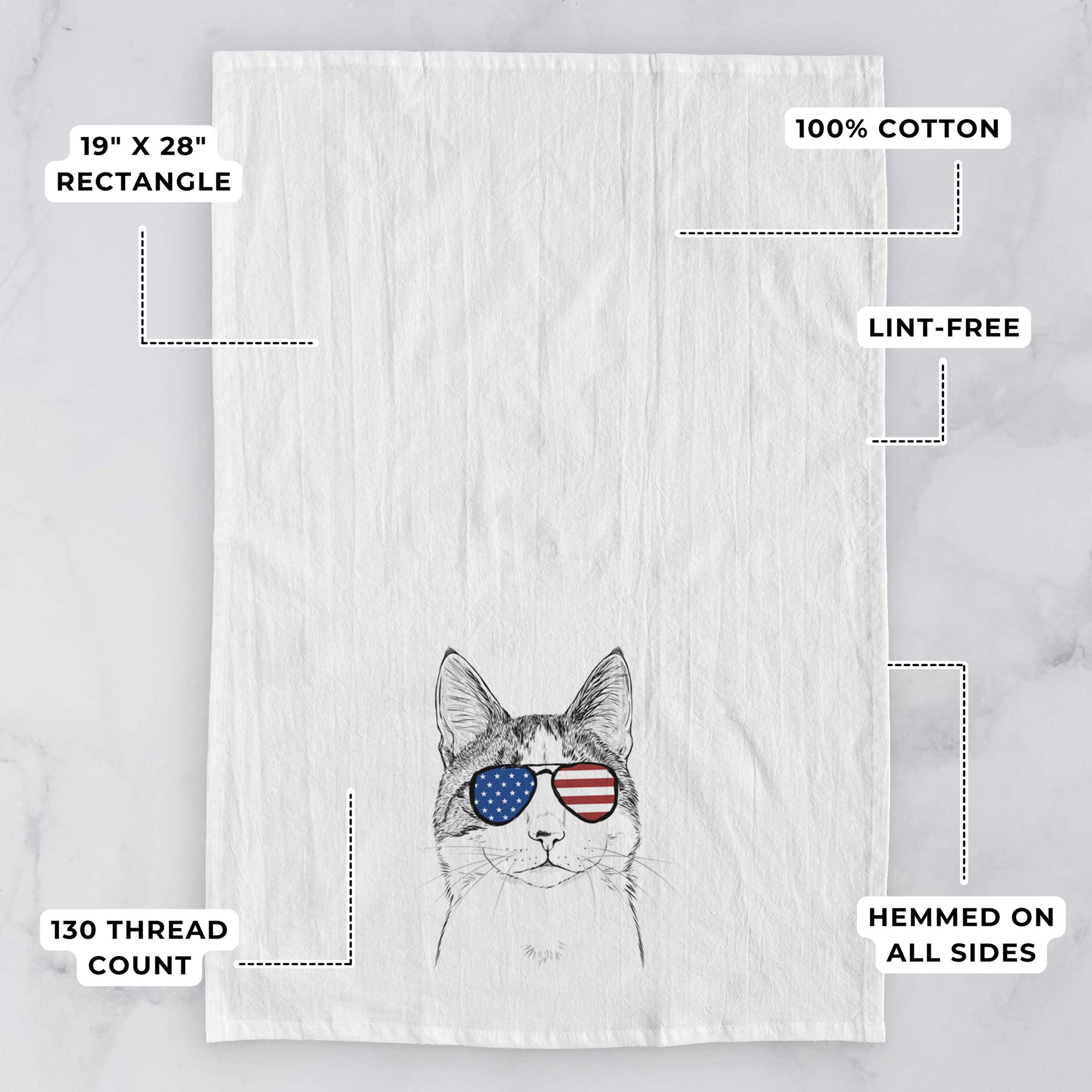 Mini Griffin the Domestic Shorthair Cat Tea Towel