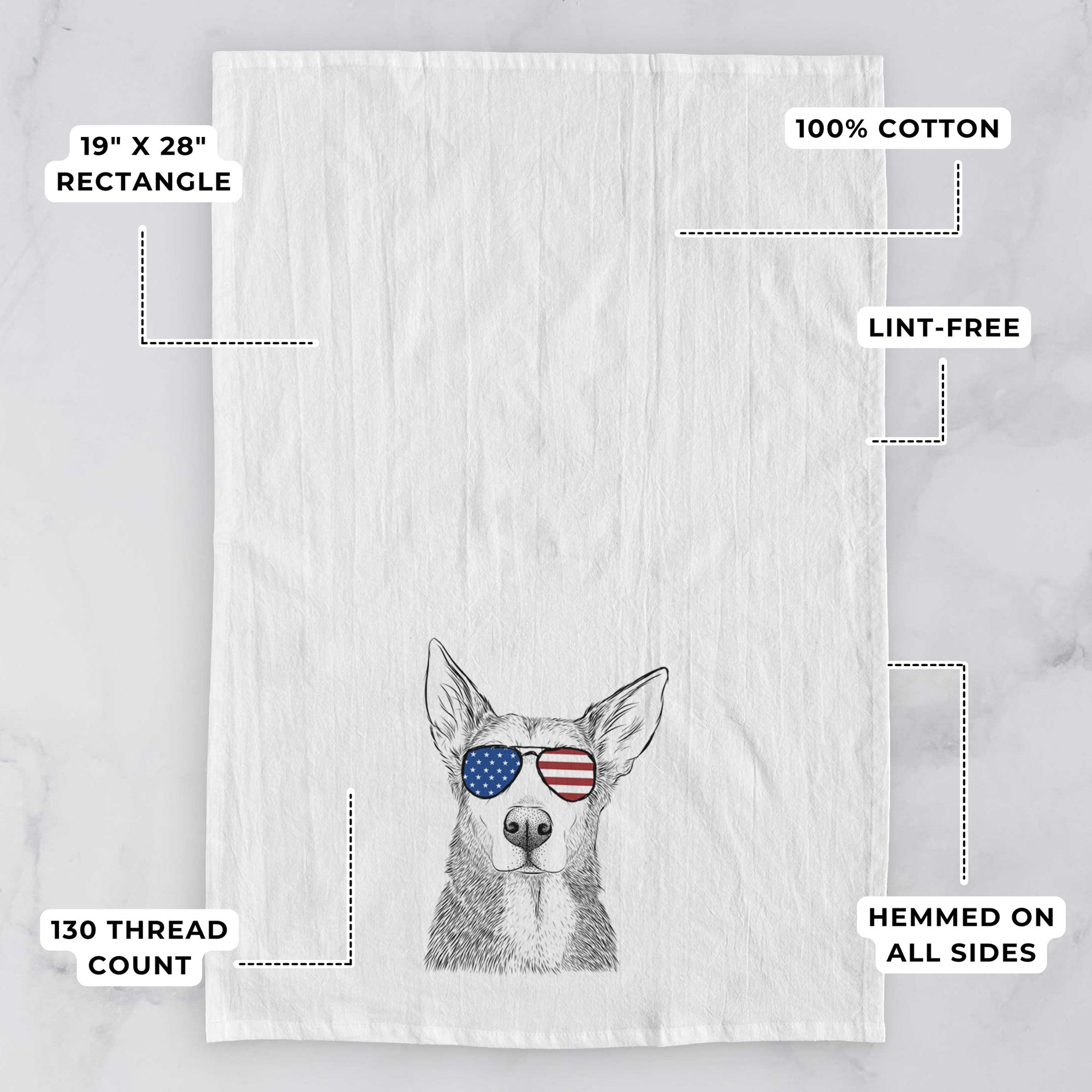 Misty the German Shepherd Mix Tea Towel