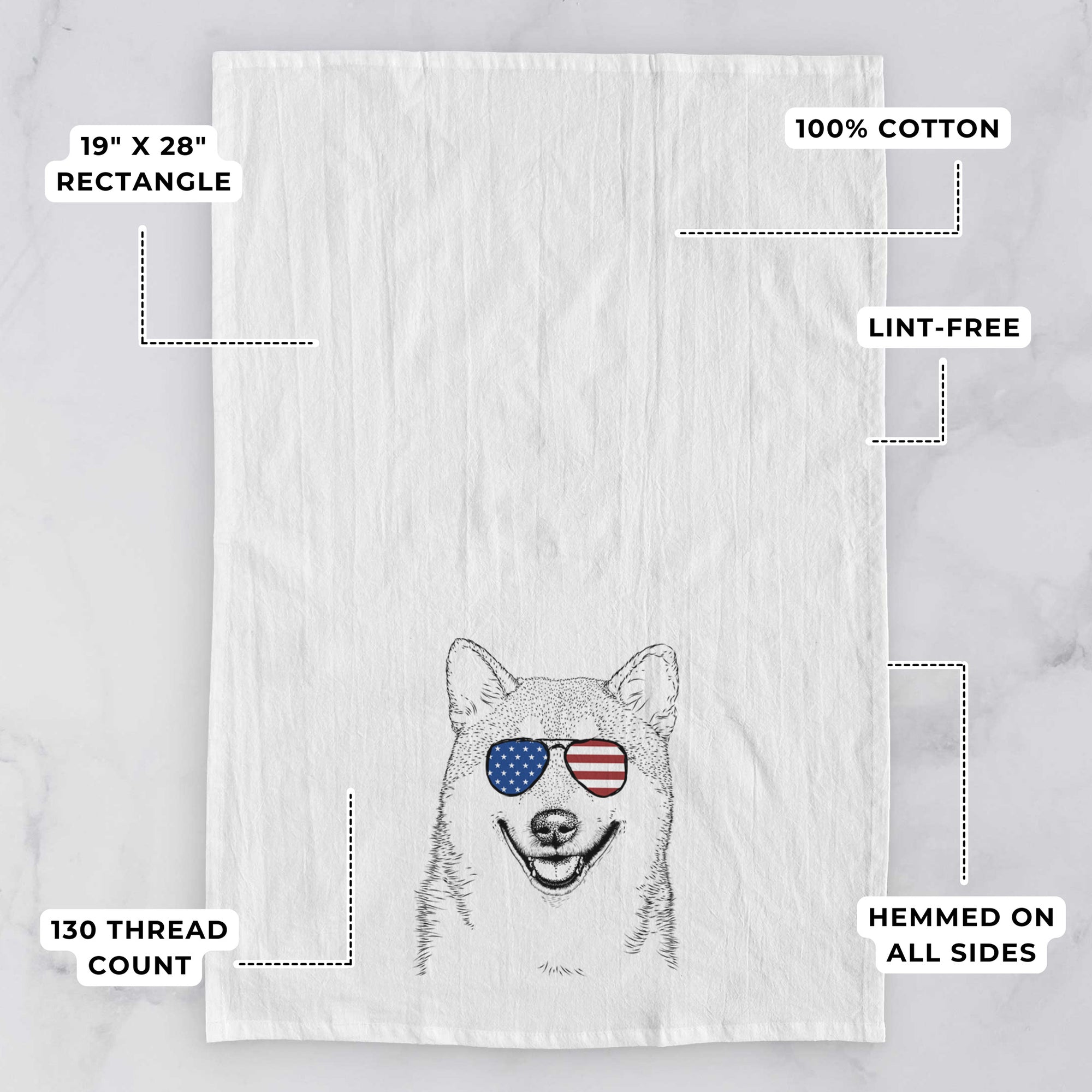 Mitsu the Shiba Inu Tea Towel