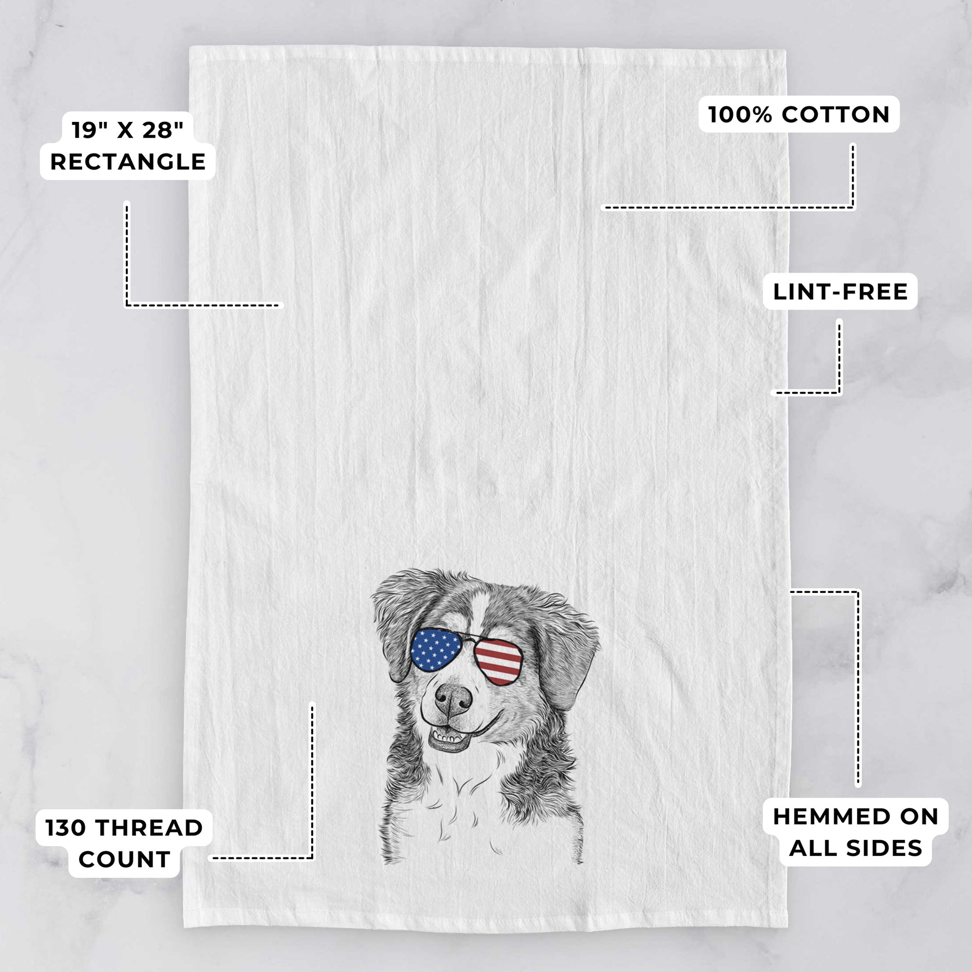 Molly the Miniature Bernedoodle Tea Towel