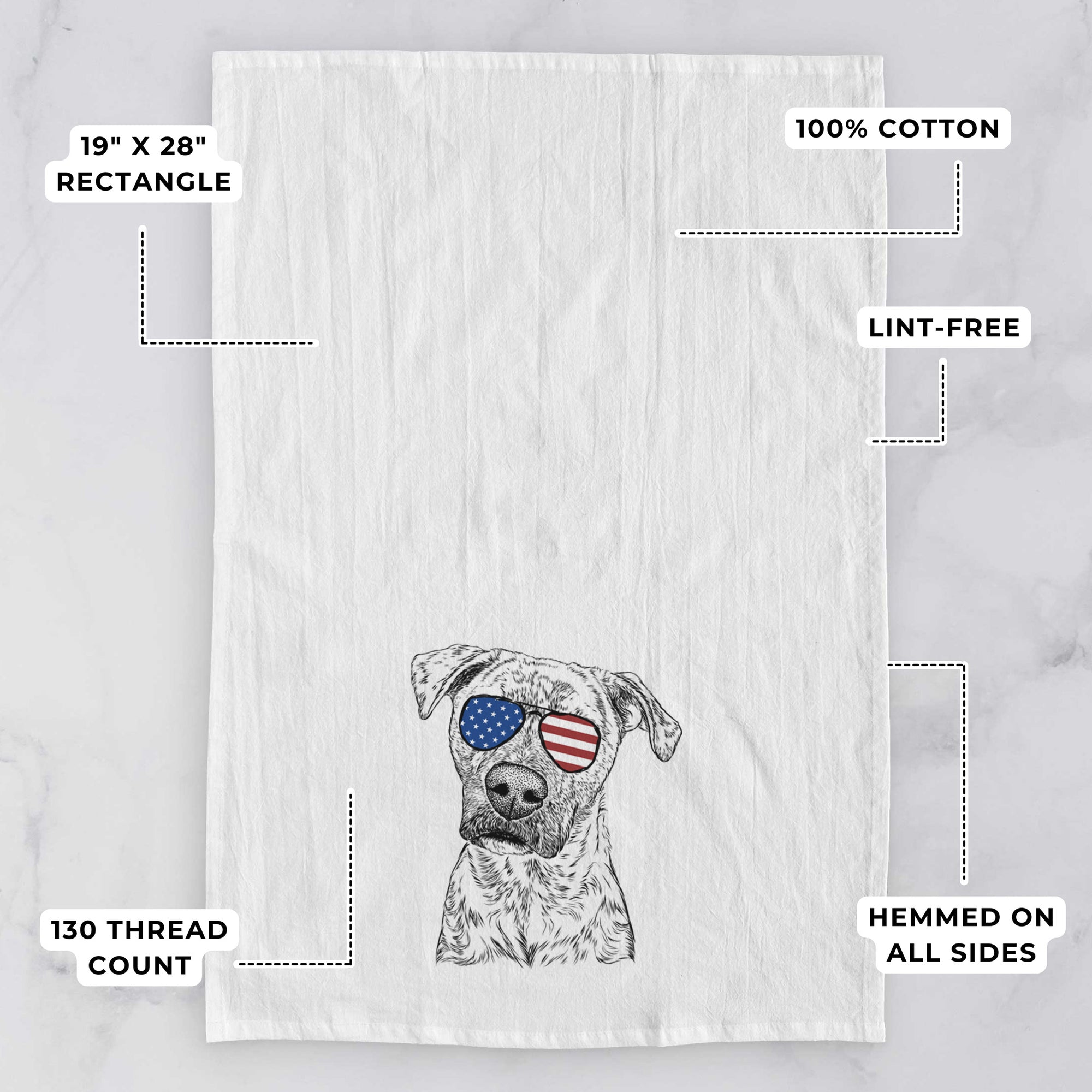 Monster Baby the Pitbull Mix Tea Towel