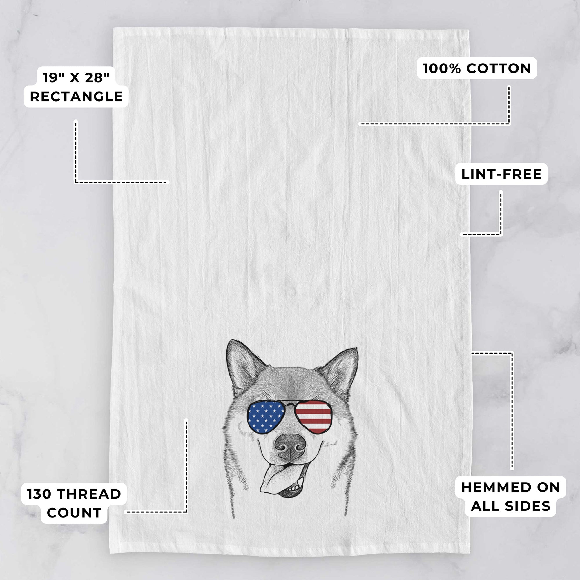 Mothra the Shiba Inu Tea Towel