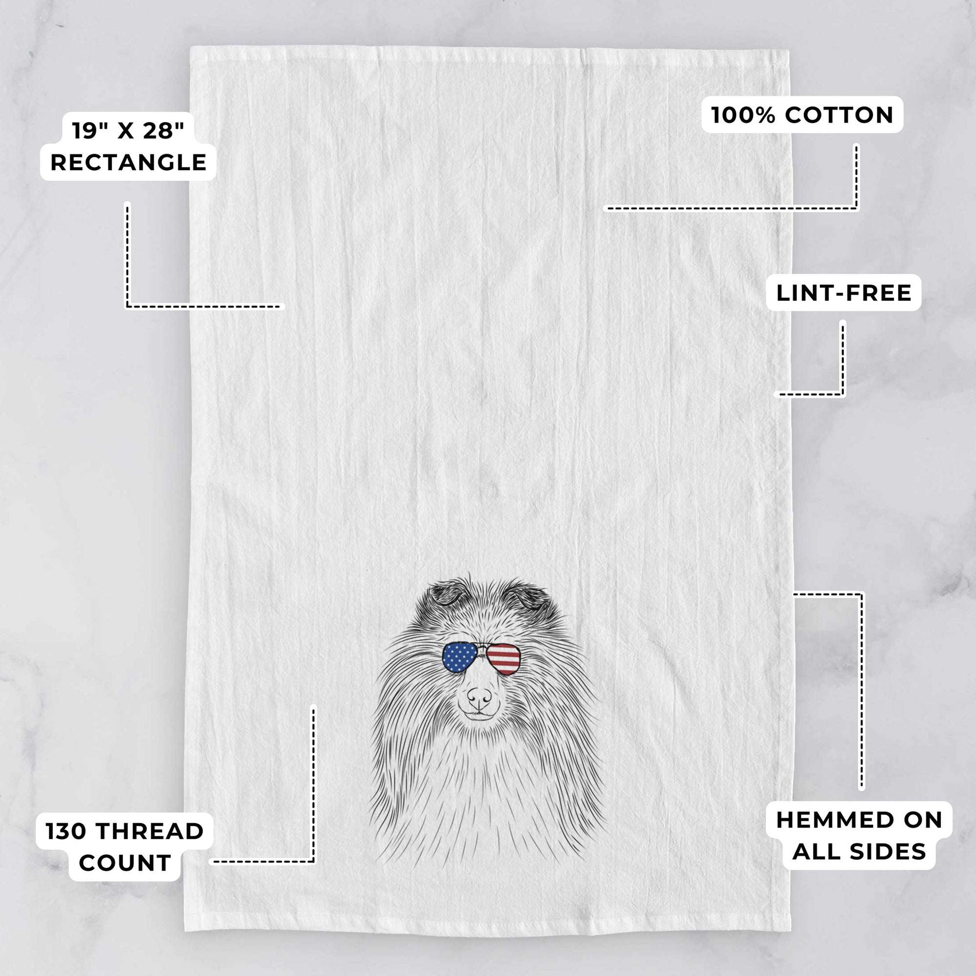 Moxie the Shetland Sheepdog Tea Towel