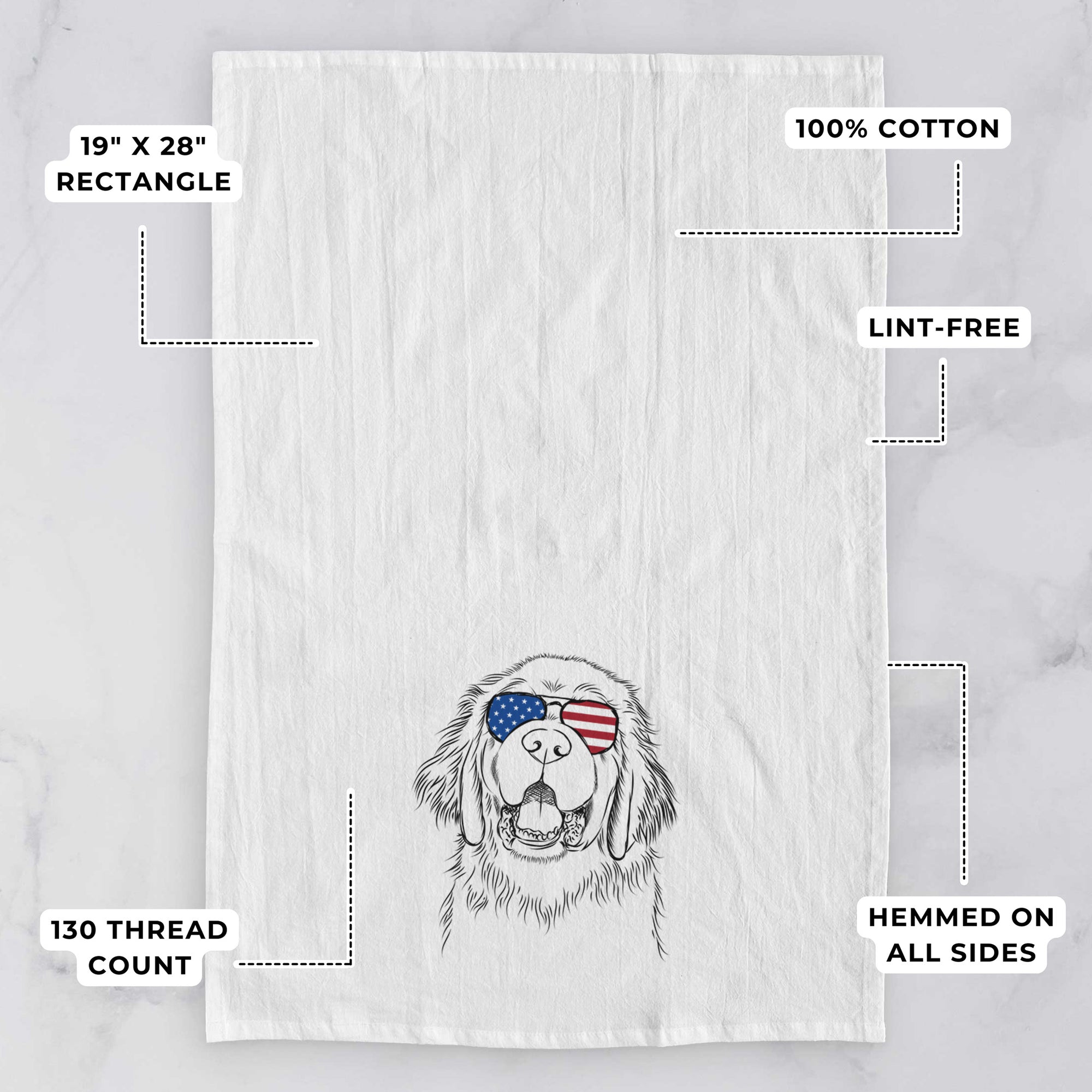 Mozart the Newfoundland Tea Towel