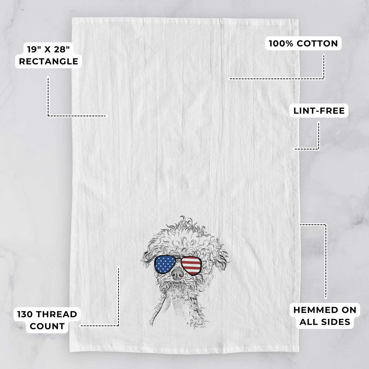 Muffin the Poodle Tea Towel