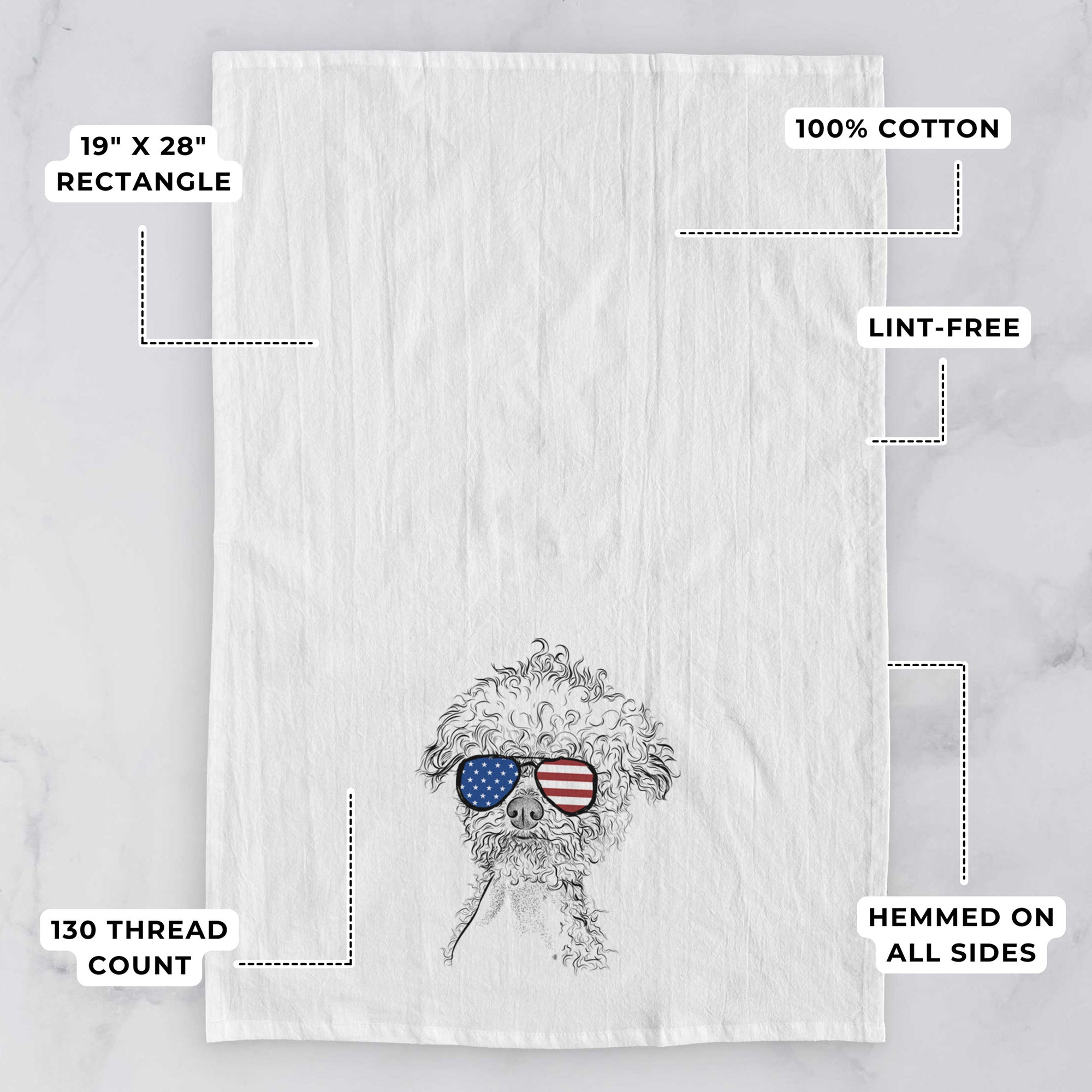 Muffin the Poodle Tea Towel