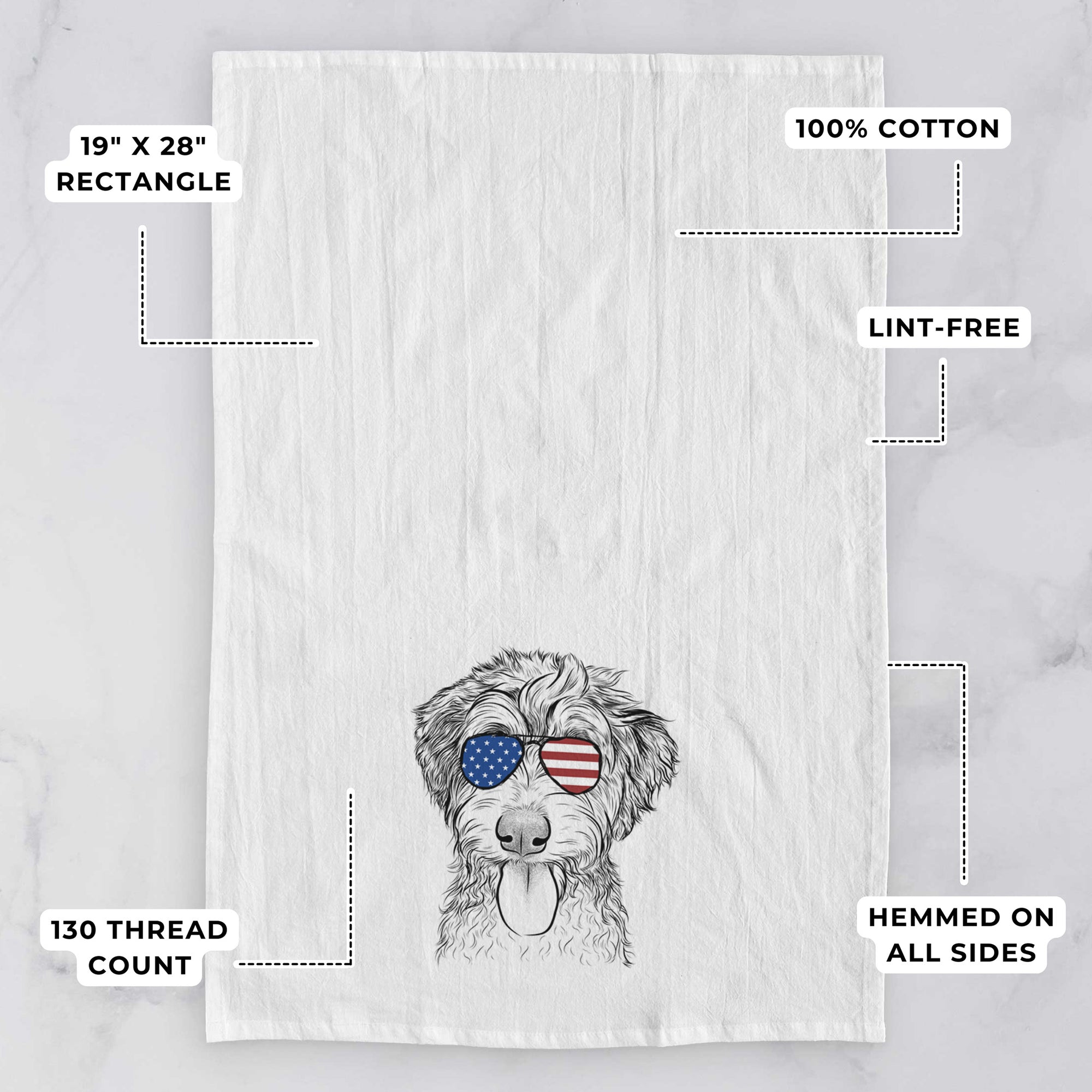 Myrtle Mae the Aussiedoodle Tea Towel